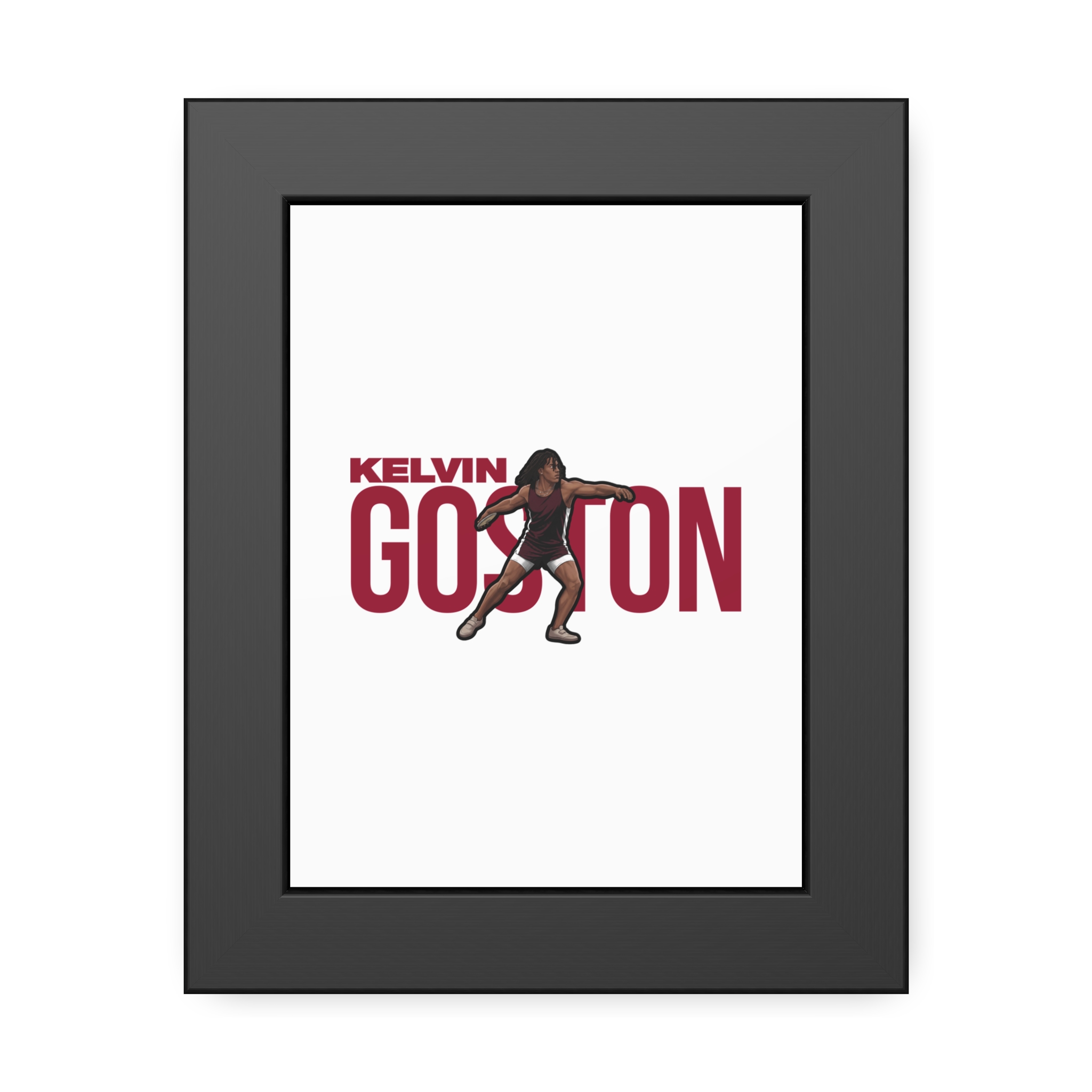 Framed Poster — character_player_name in Black