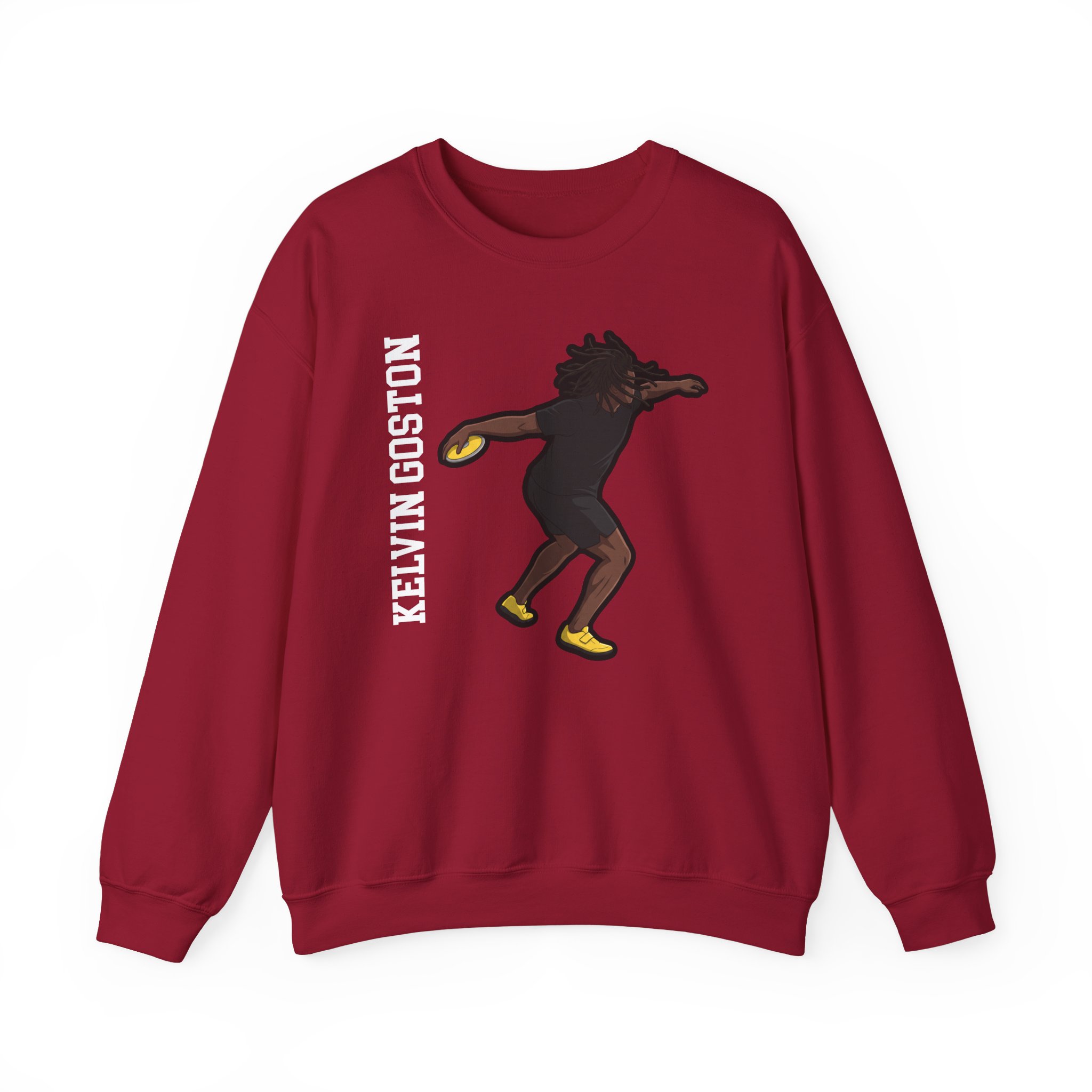 Crewneck Sweatshirt — character_name_vertical in Cardinal