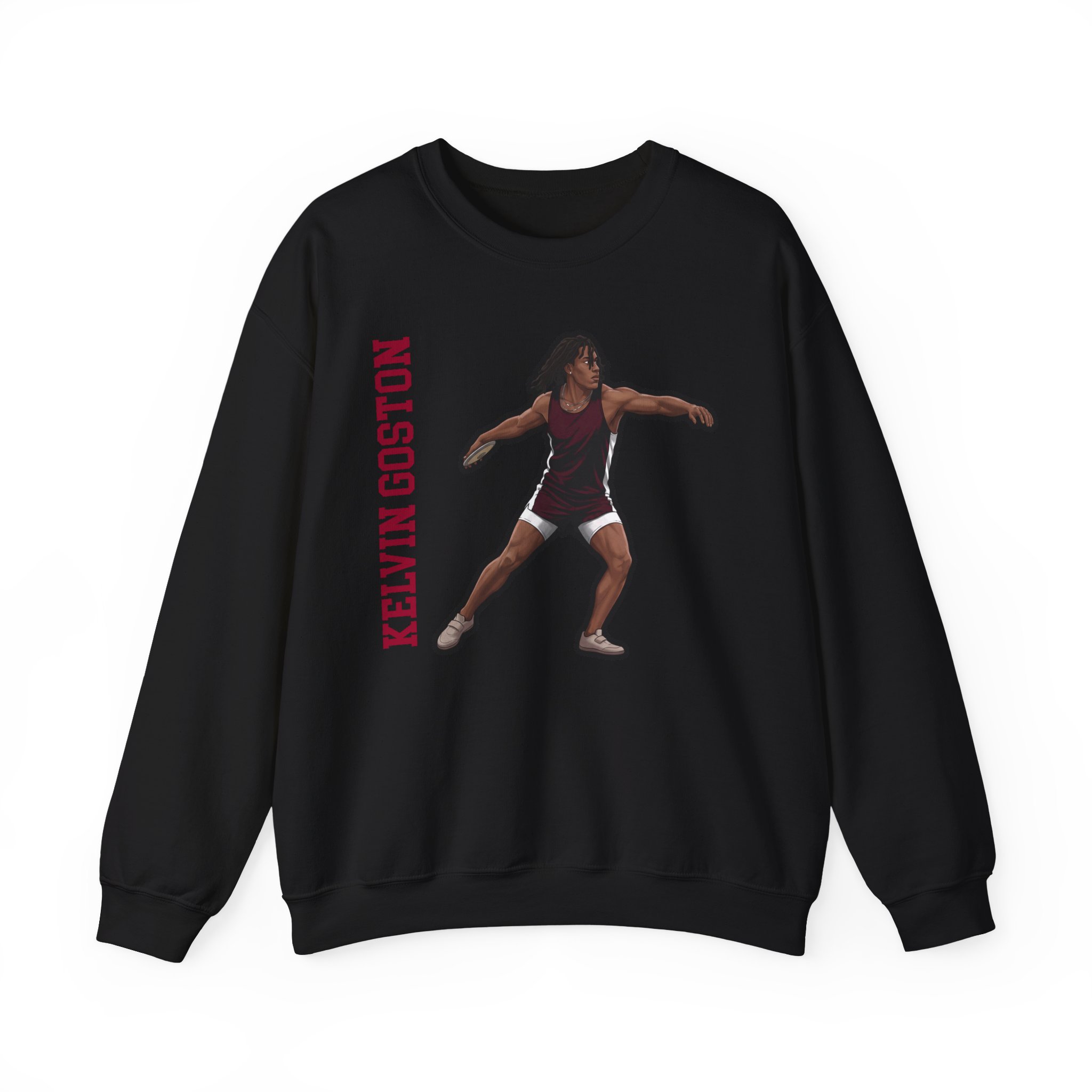 Crewneck Sweatshirt — character_name_vertical in Black