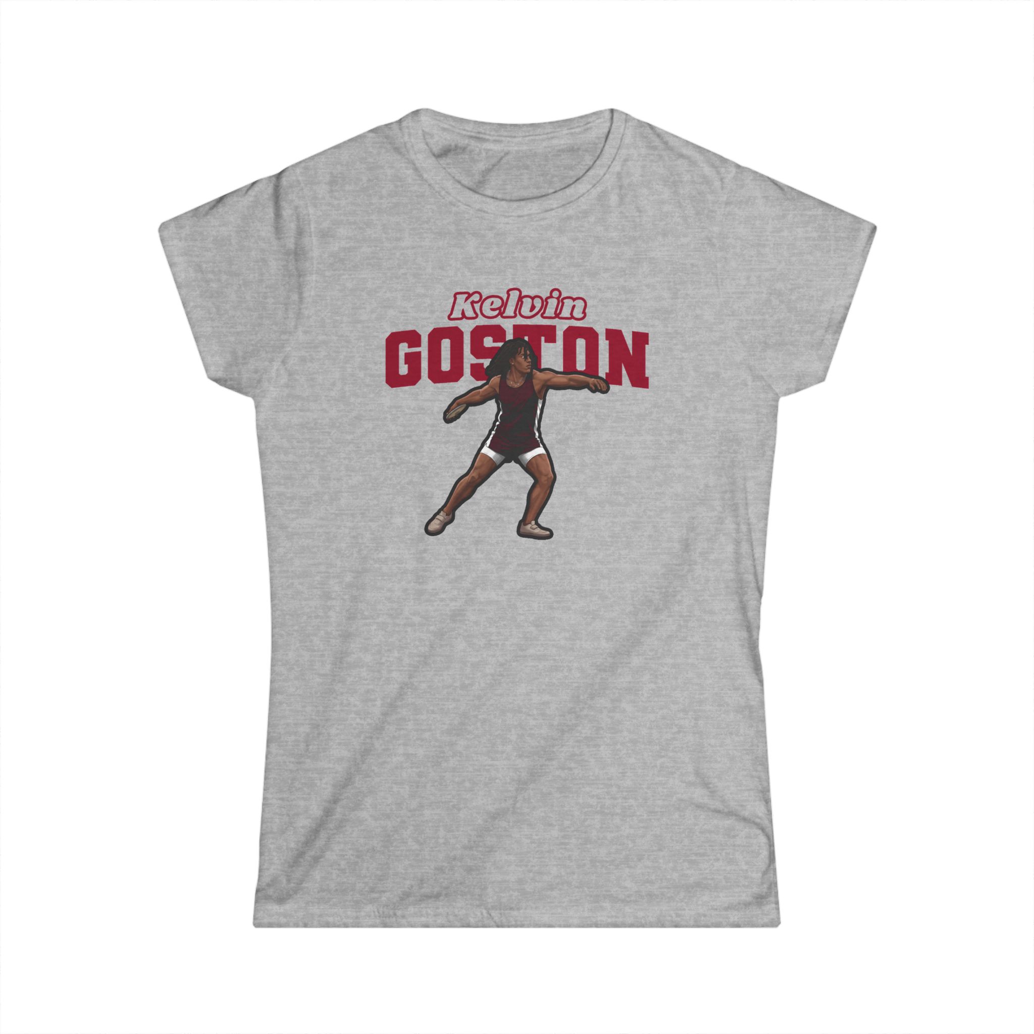 Women's Softstyle Tee — character_name_arch in Grey