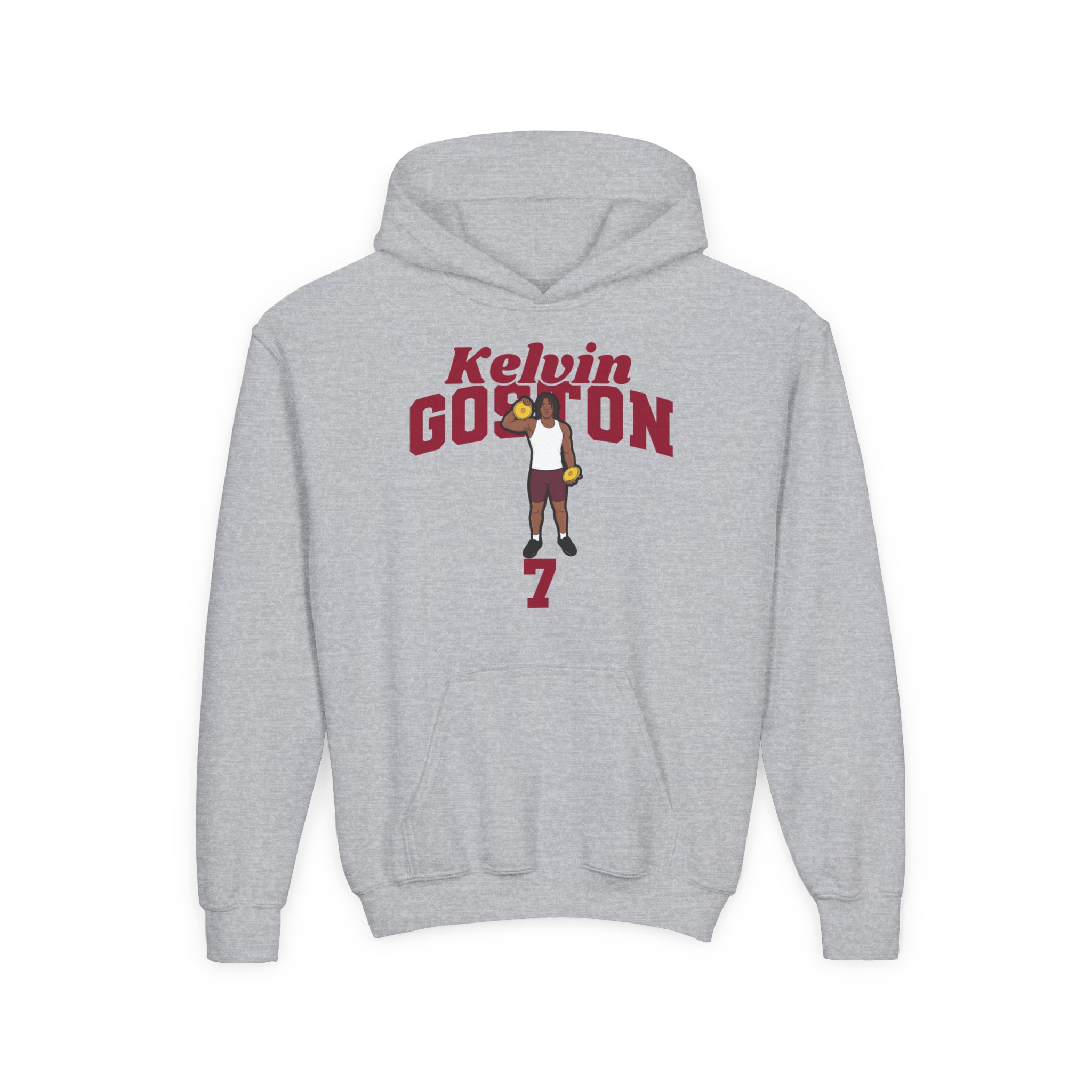 Youth Hoodie — character_signature_arch in Grey
