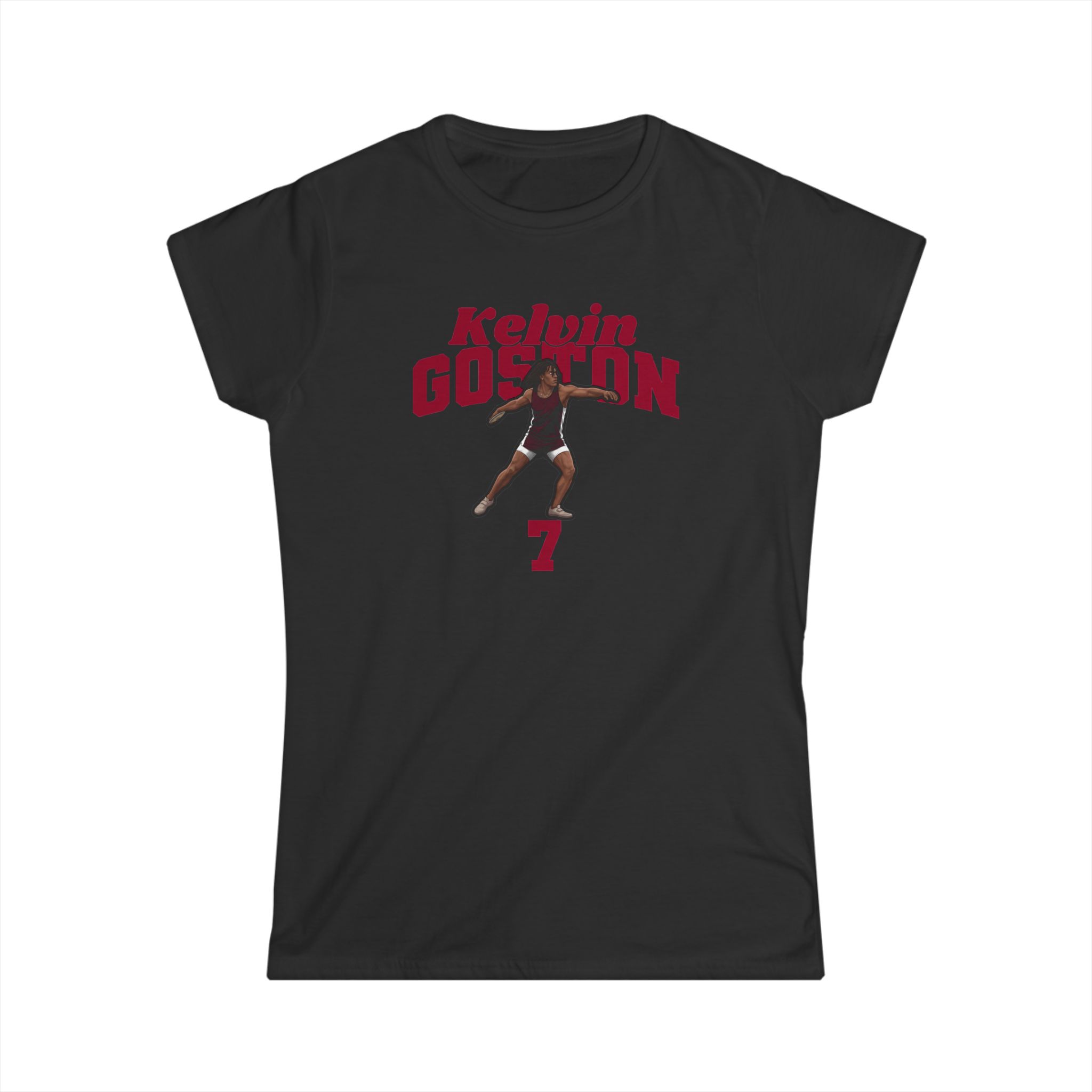 Women's Softstyle Tee — character_signature_arch in Black