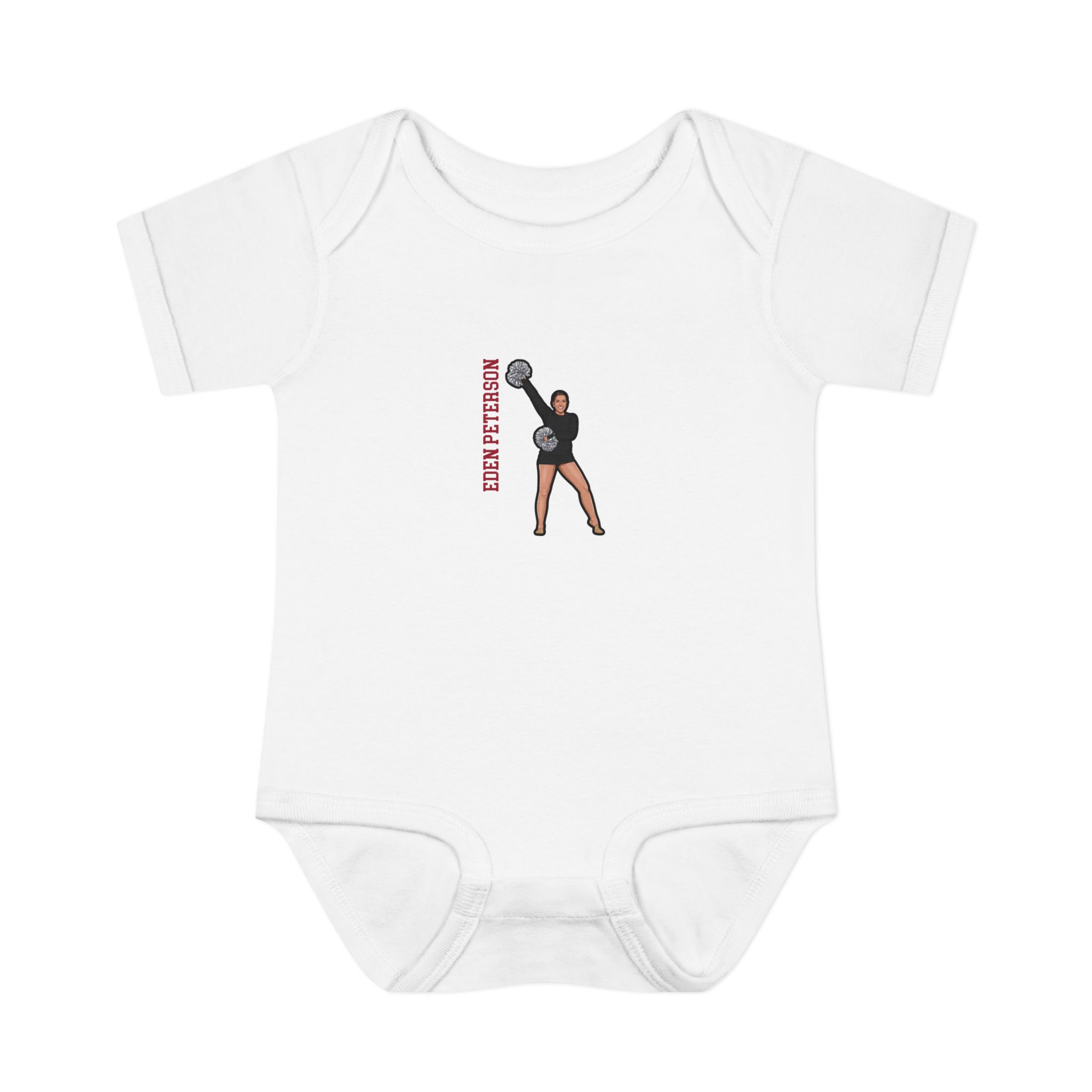 Baby Onesie — character_name_vertical in White