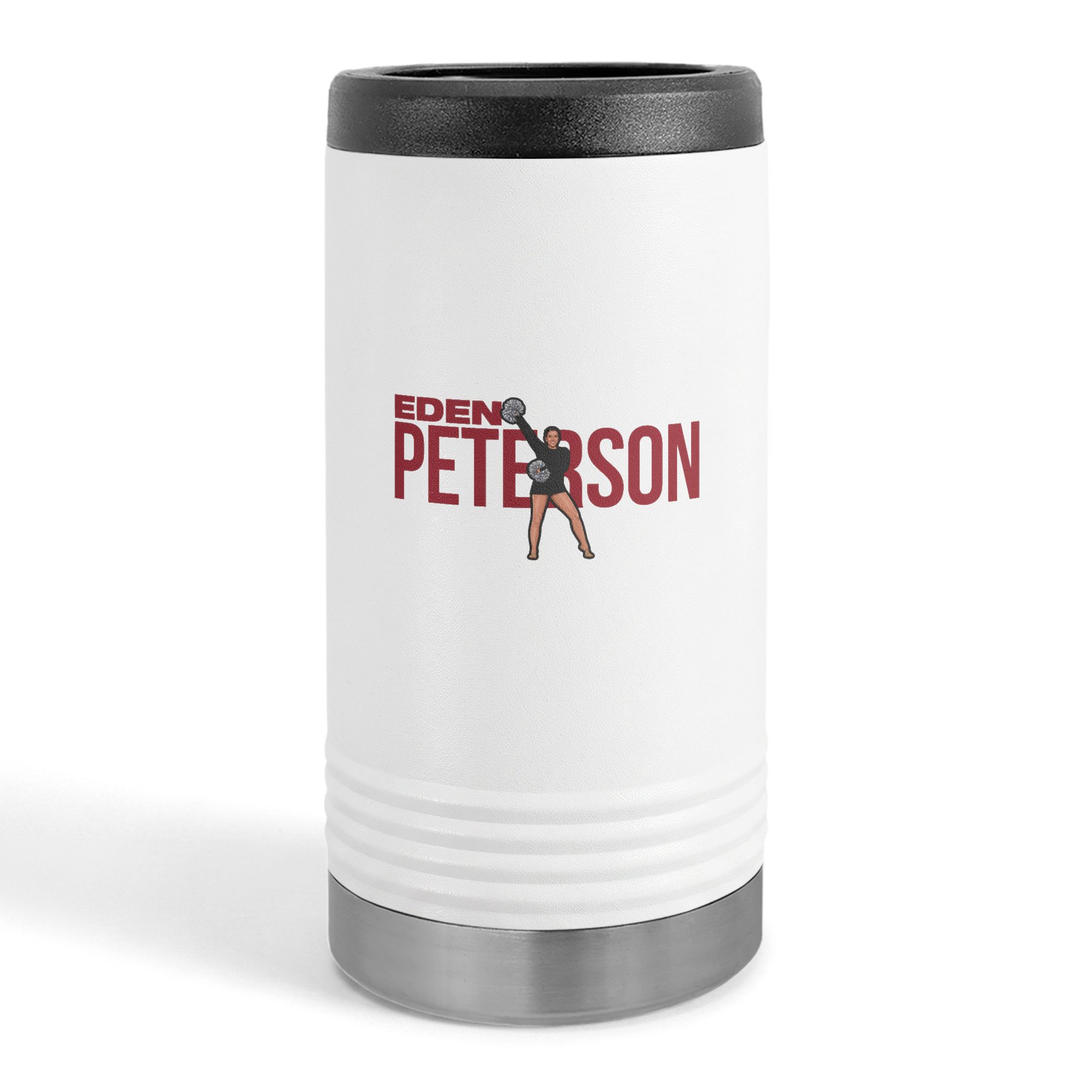 Slim Stainless Can Cooler — character_player_name in White