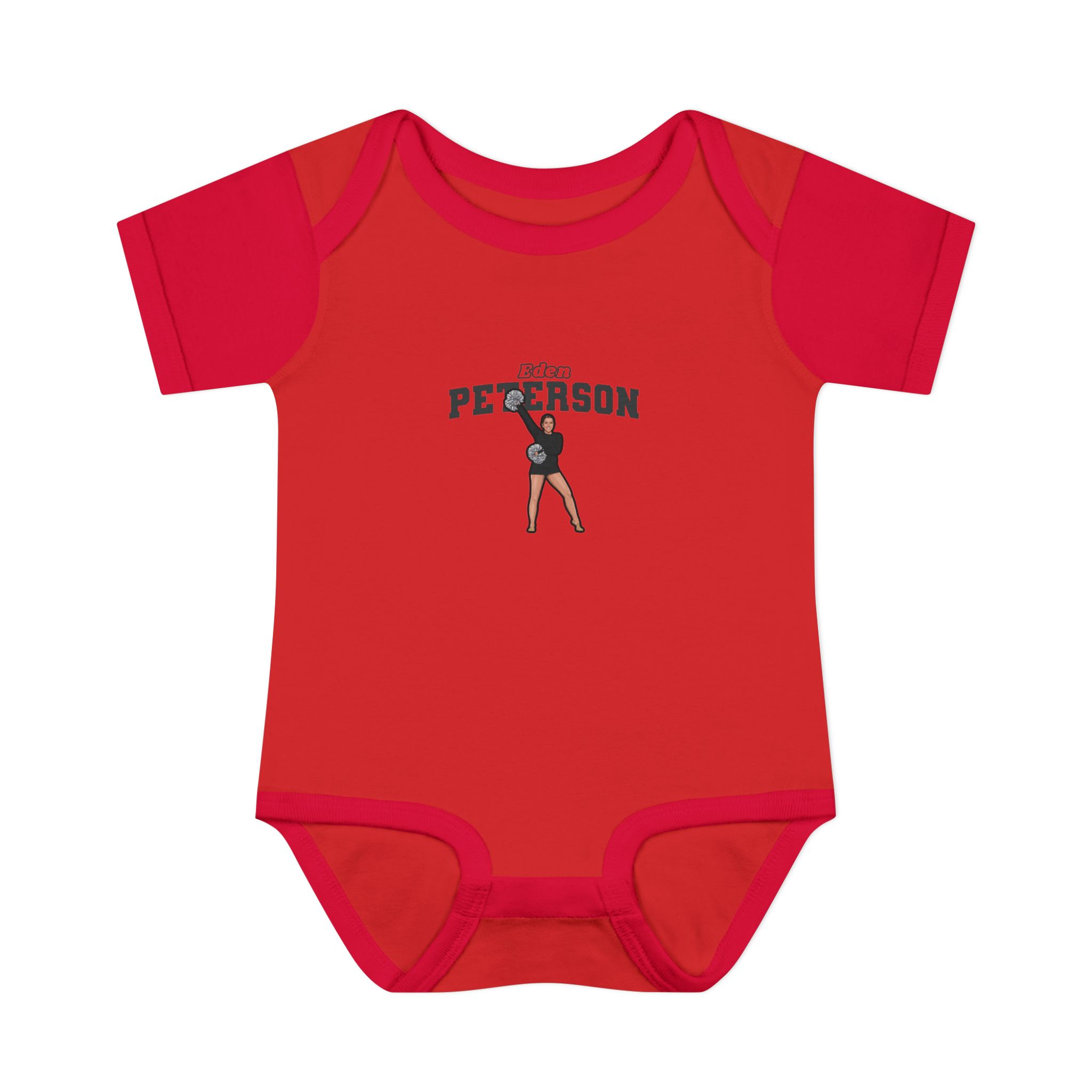 Baby Onesie — character_name_arch in Red