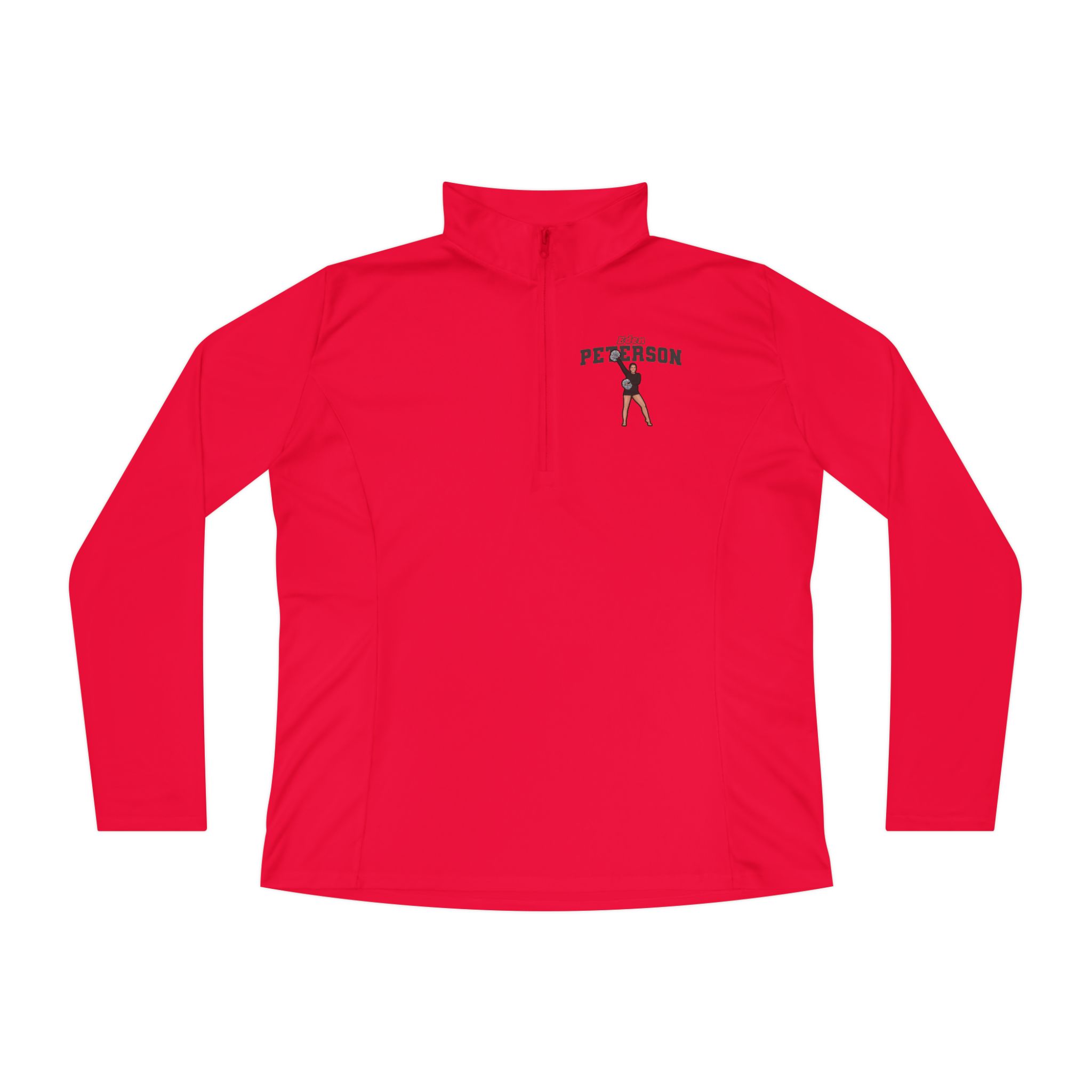 Women's Q-Zip Pullover — character_name_arch in Red