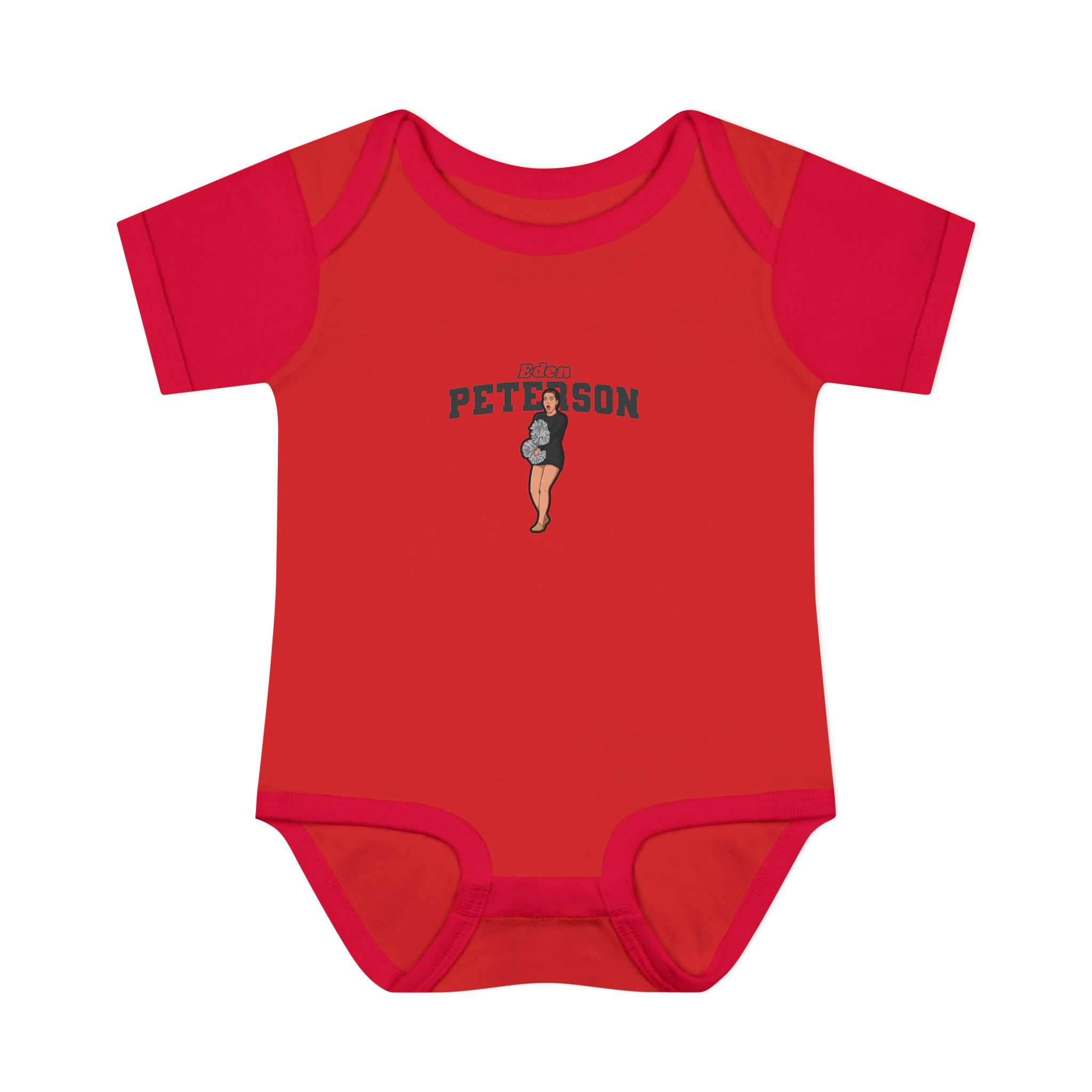 Baby Onesie — character_name_arch in Red