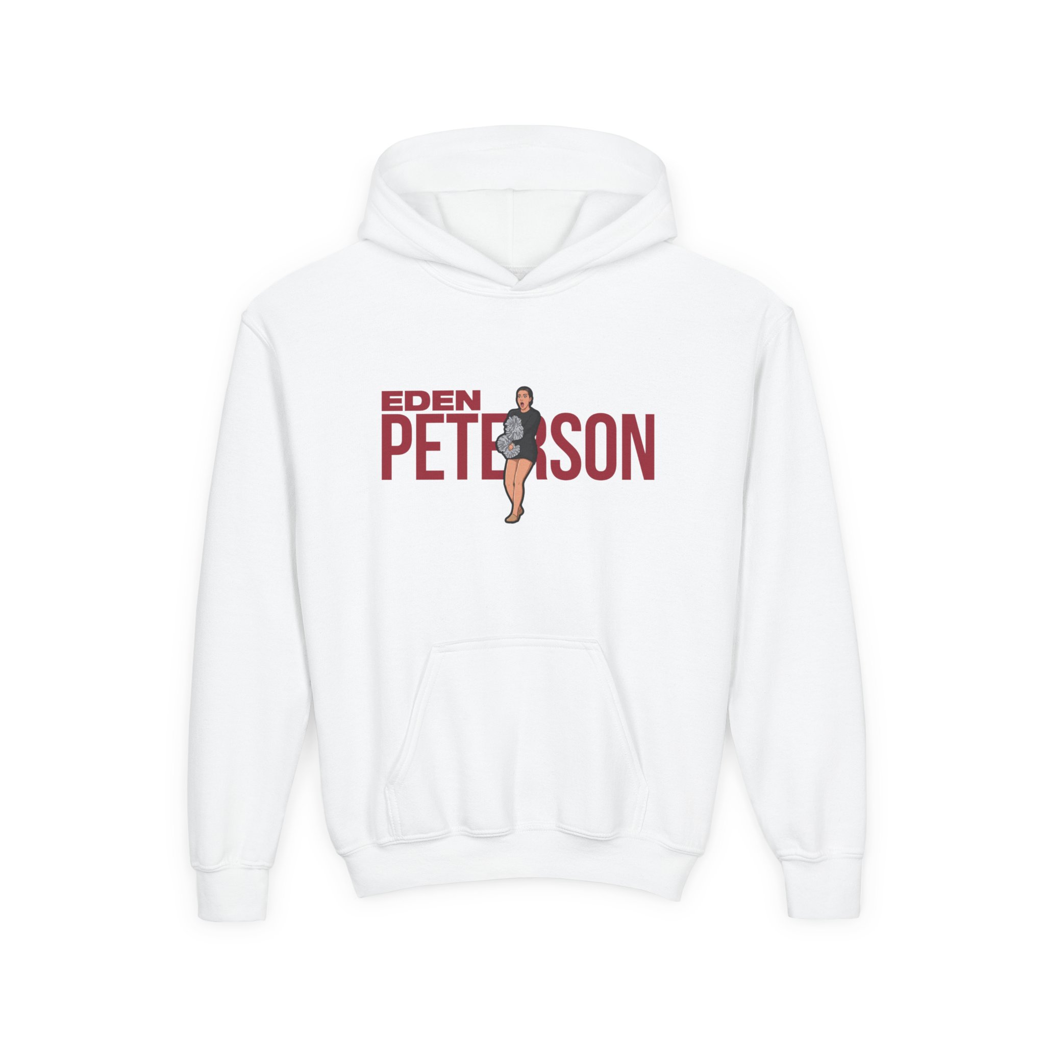 Youth Hoodie — character_player_name in White