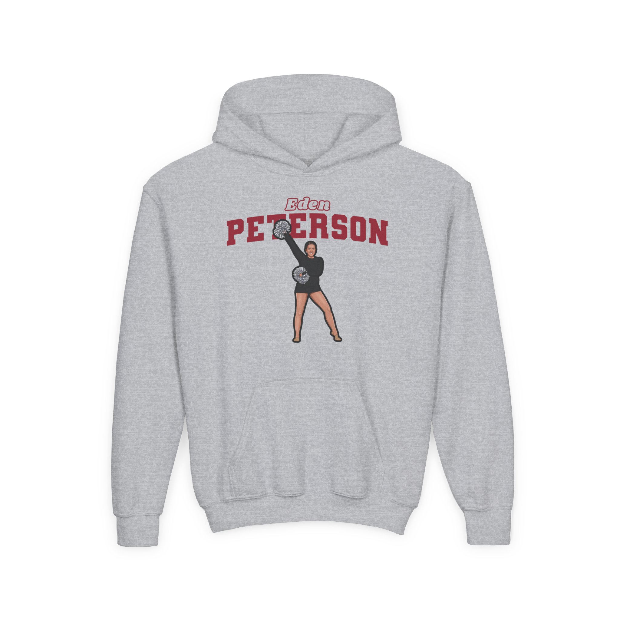 Youth Hoodie — character_name_arch in Grey