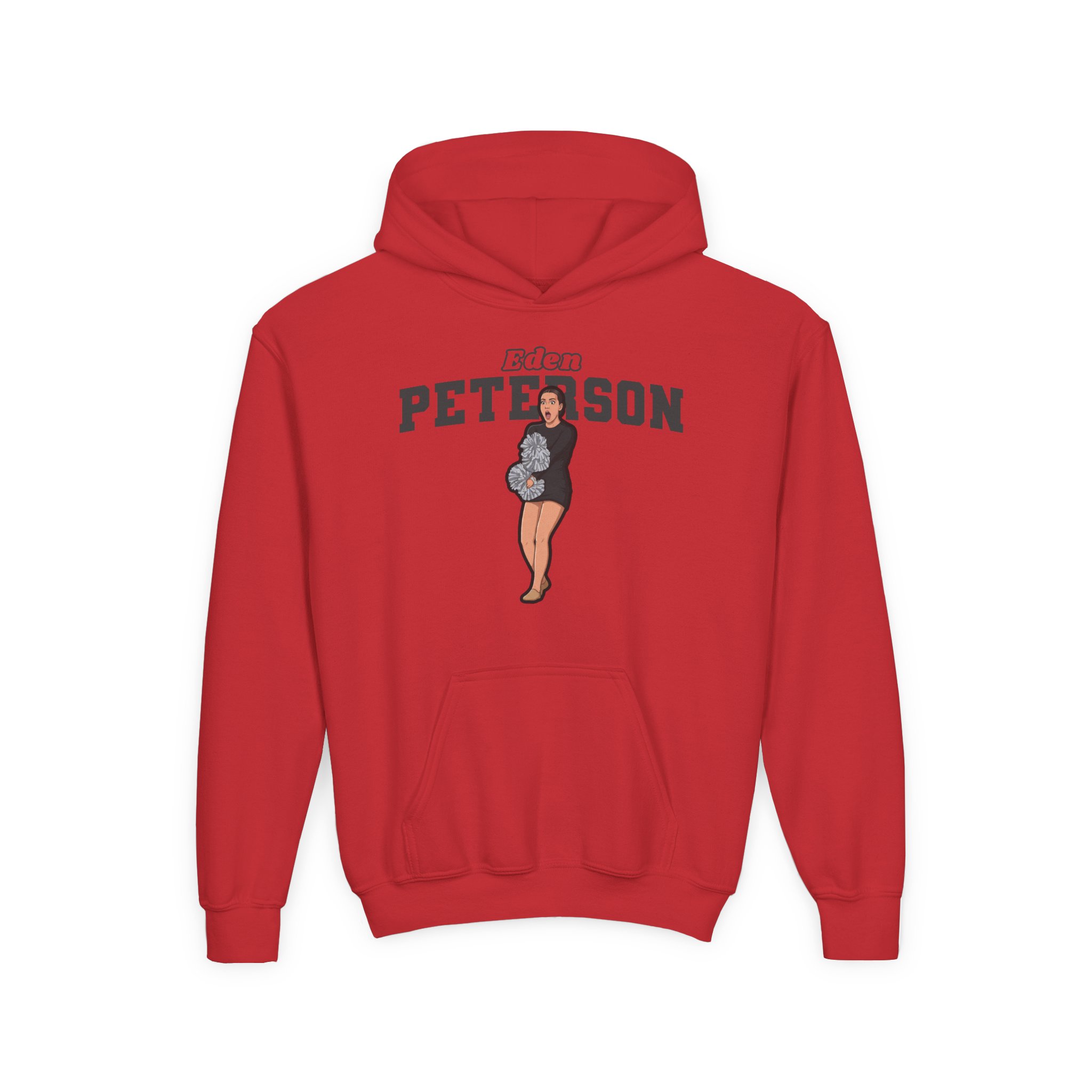 Youth Hoodie — character_name_arch in Red