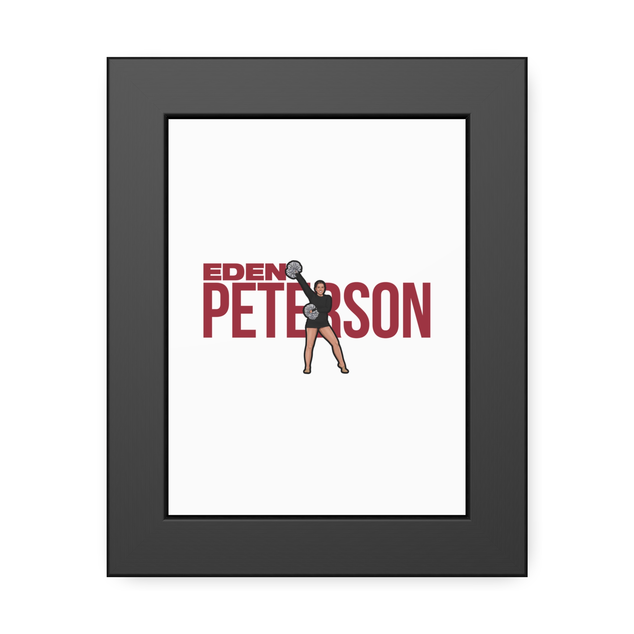 Framed Poster — character_player_name in Black