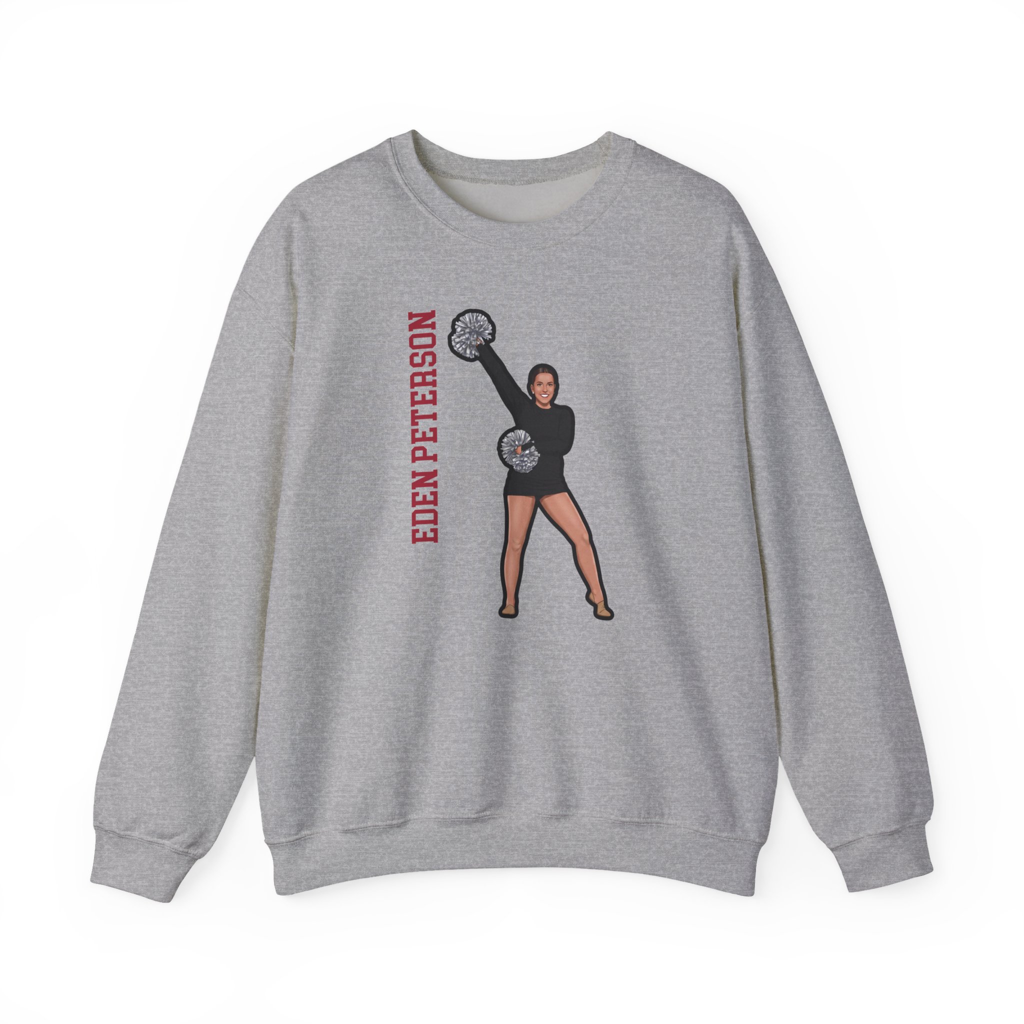 Crewneck Sweatshirt — character_name_vertical in Grey