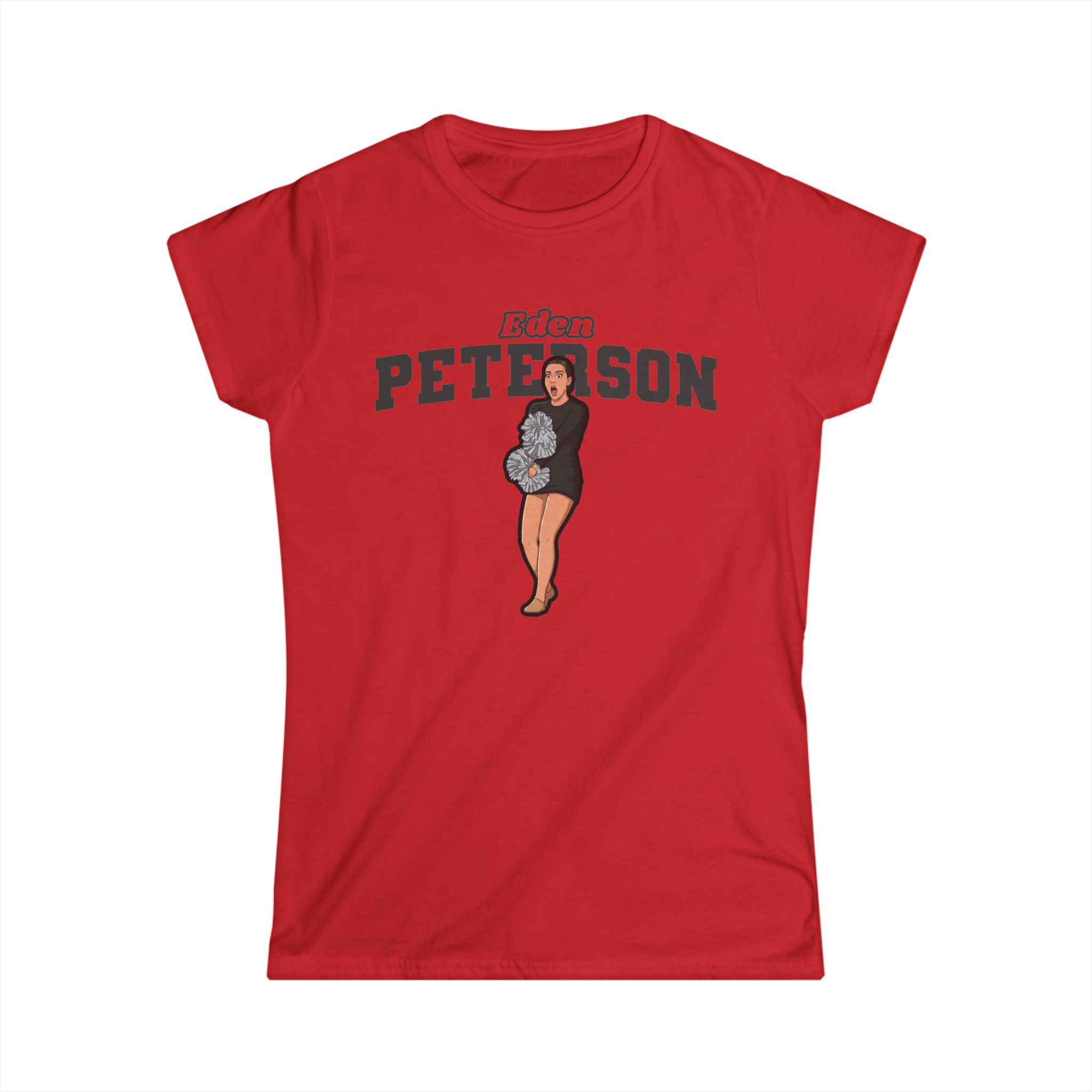 Women's Softstyle Tee — character_name_arch in Red