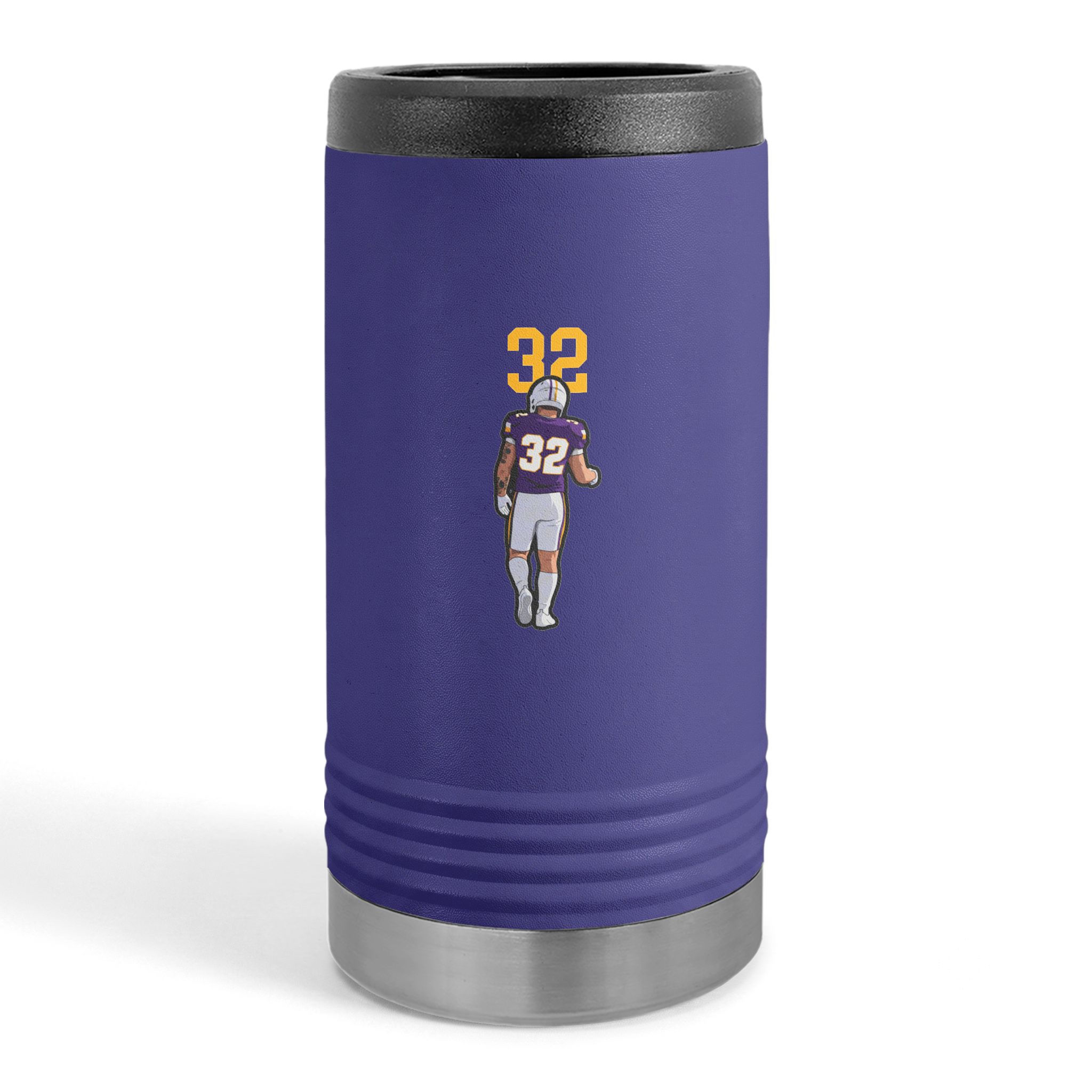Slim Stainless Can Cooler — character_number_top in Purple