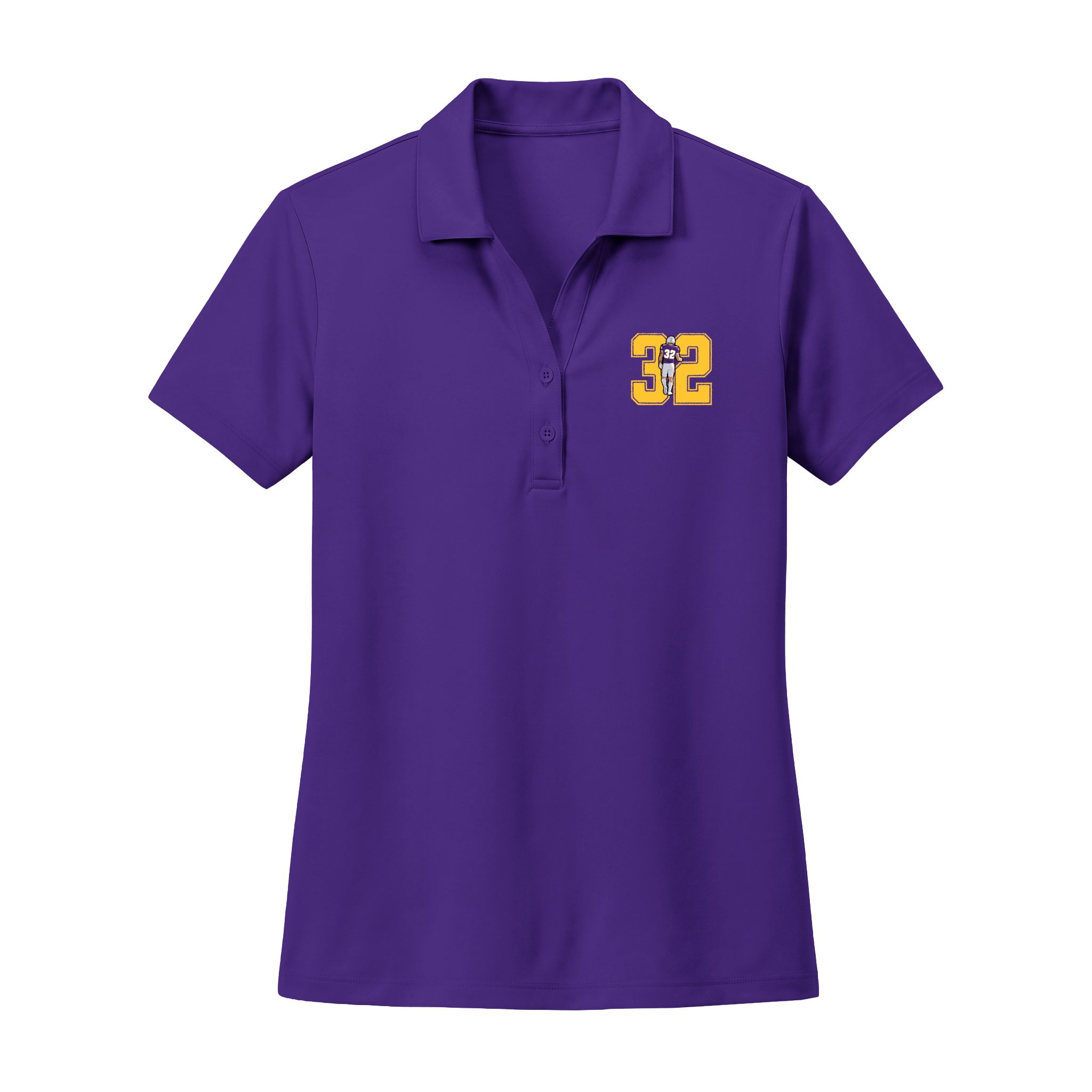 Women's Polo — character_number in Purple