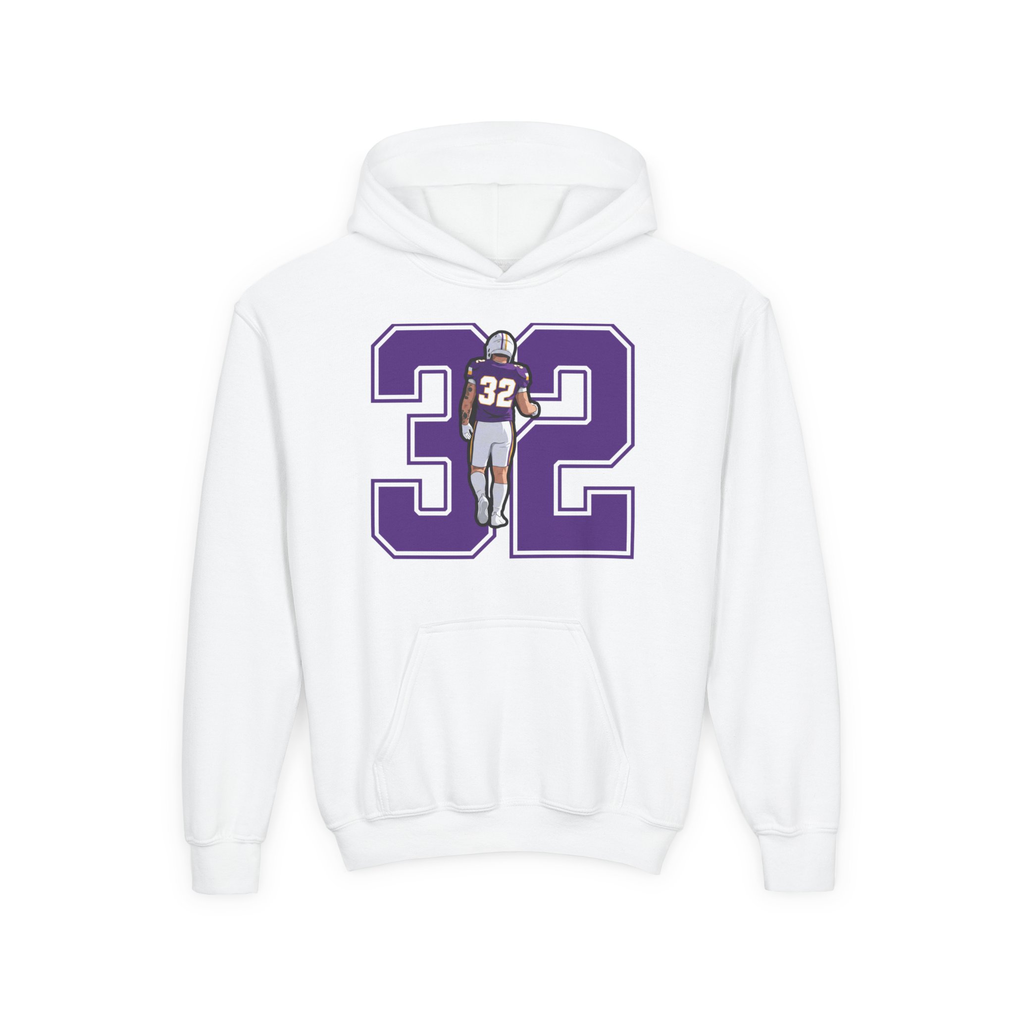 Youth Hoodie — character_number in White