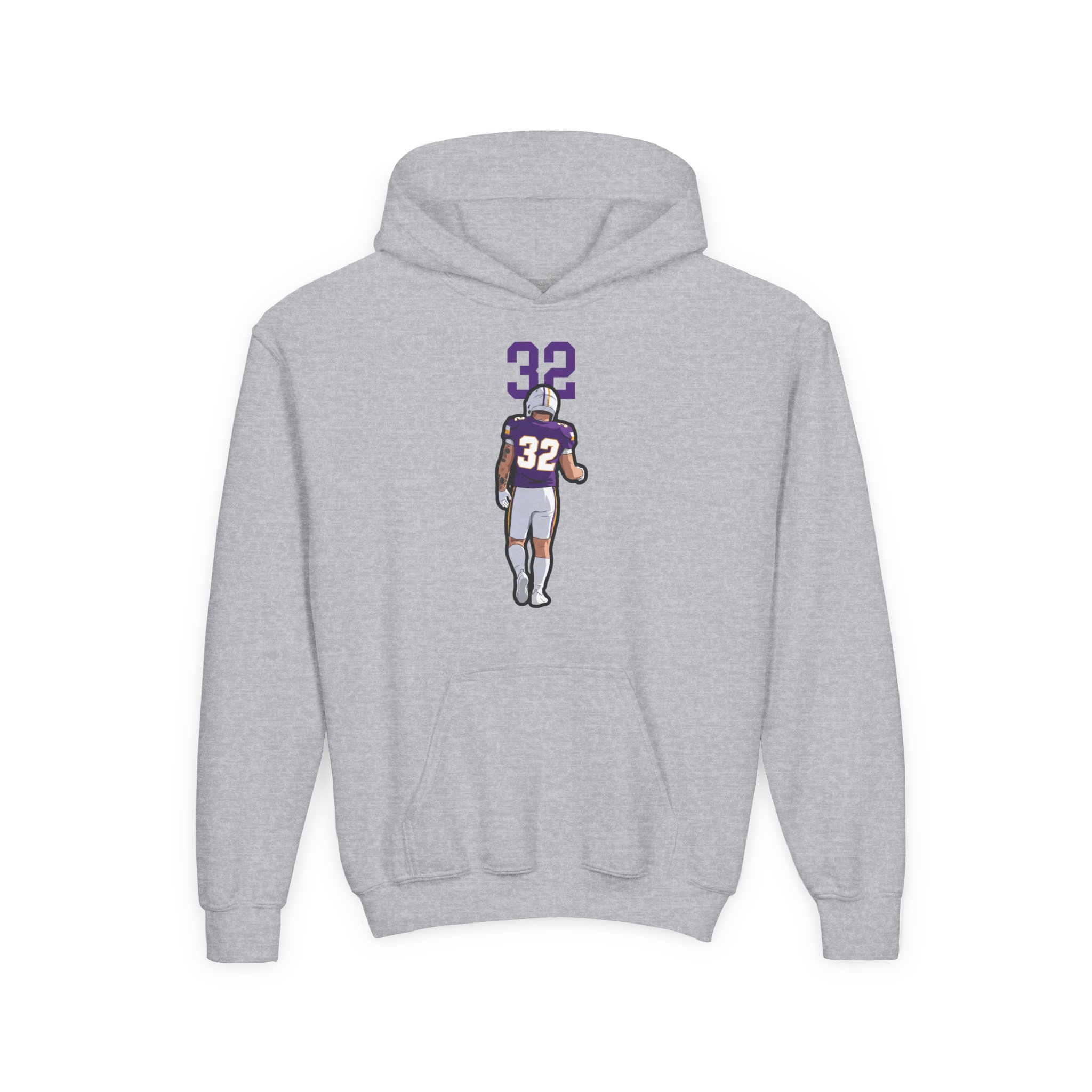 Youth Hoodie — character_number_top in Grey