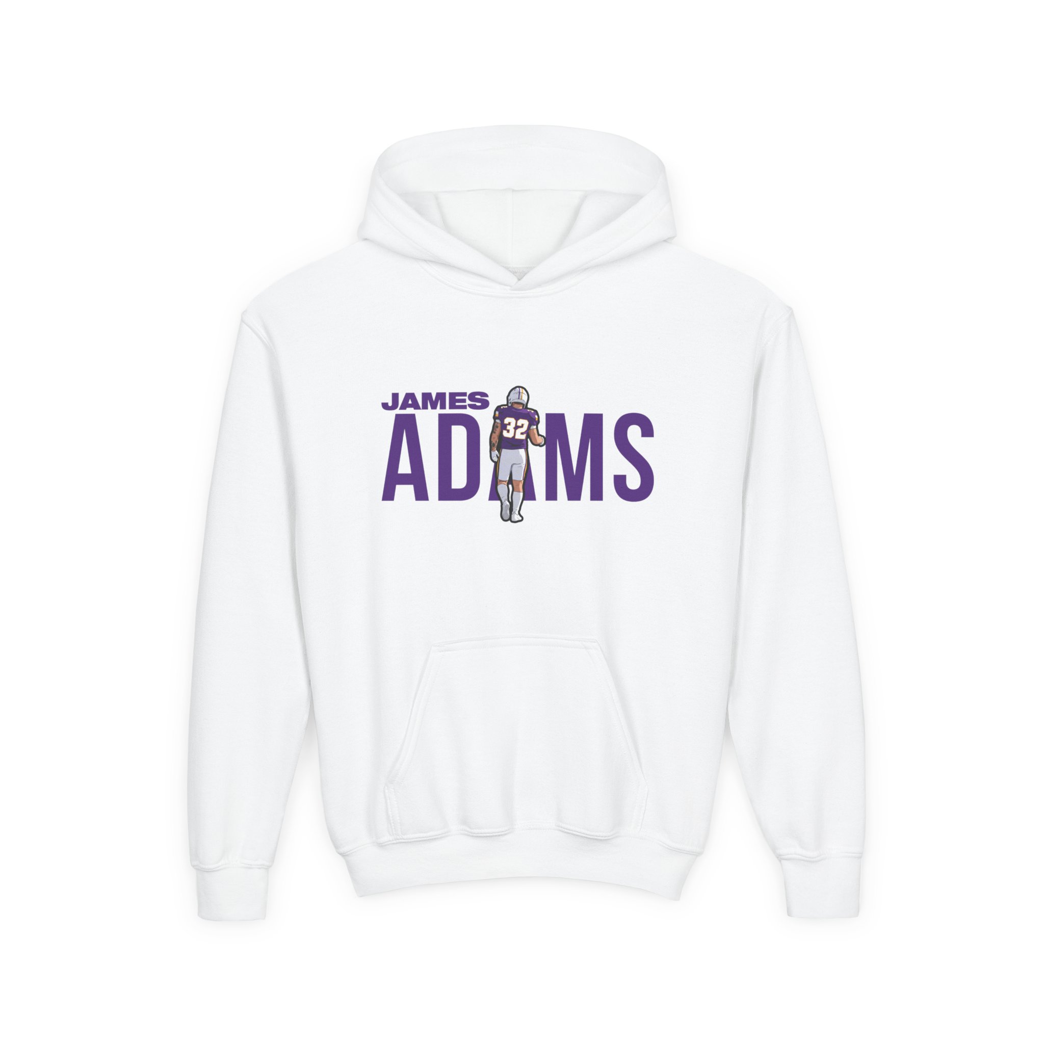 Youth Hoodie — character_player_name in White