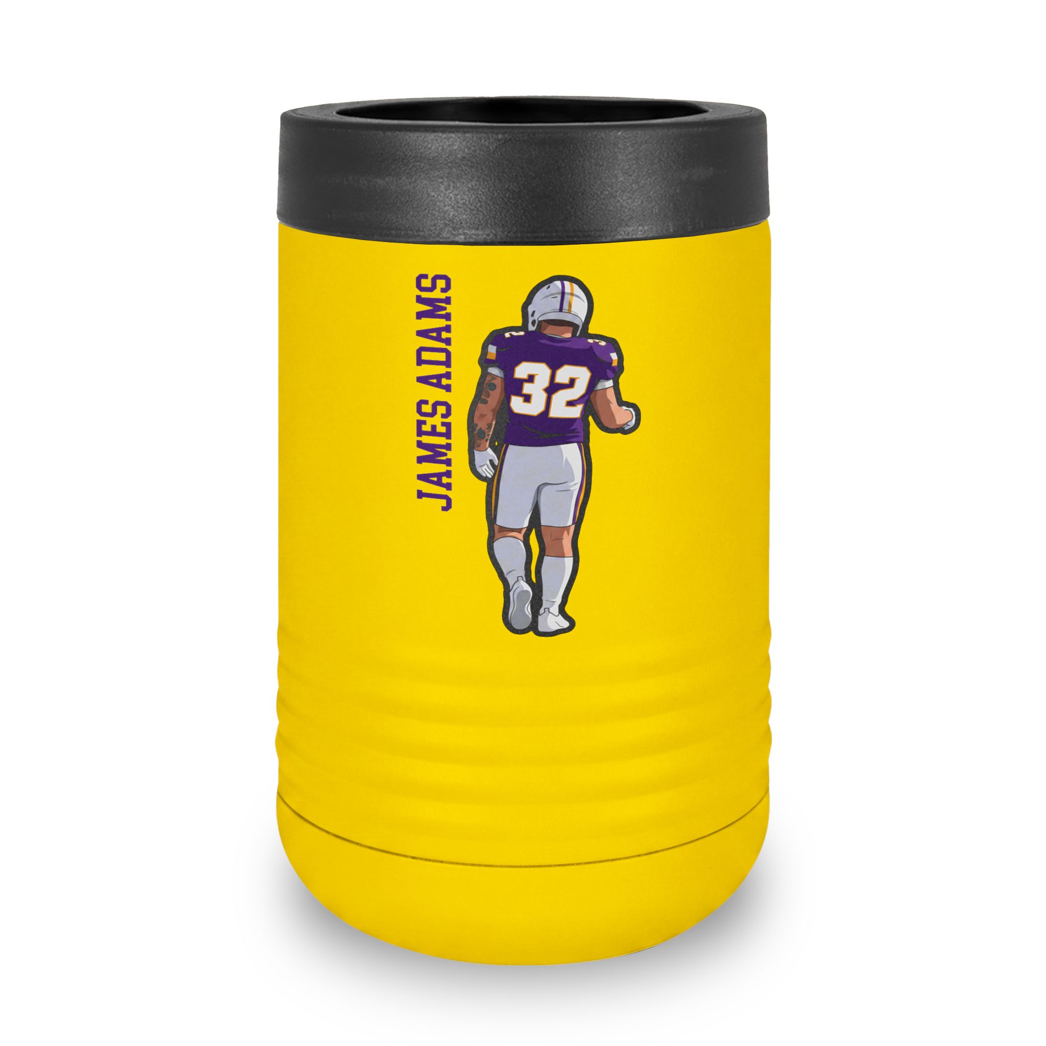 Stainless Can Cooler — character_name_vertical in Yellow