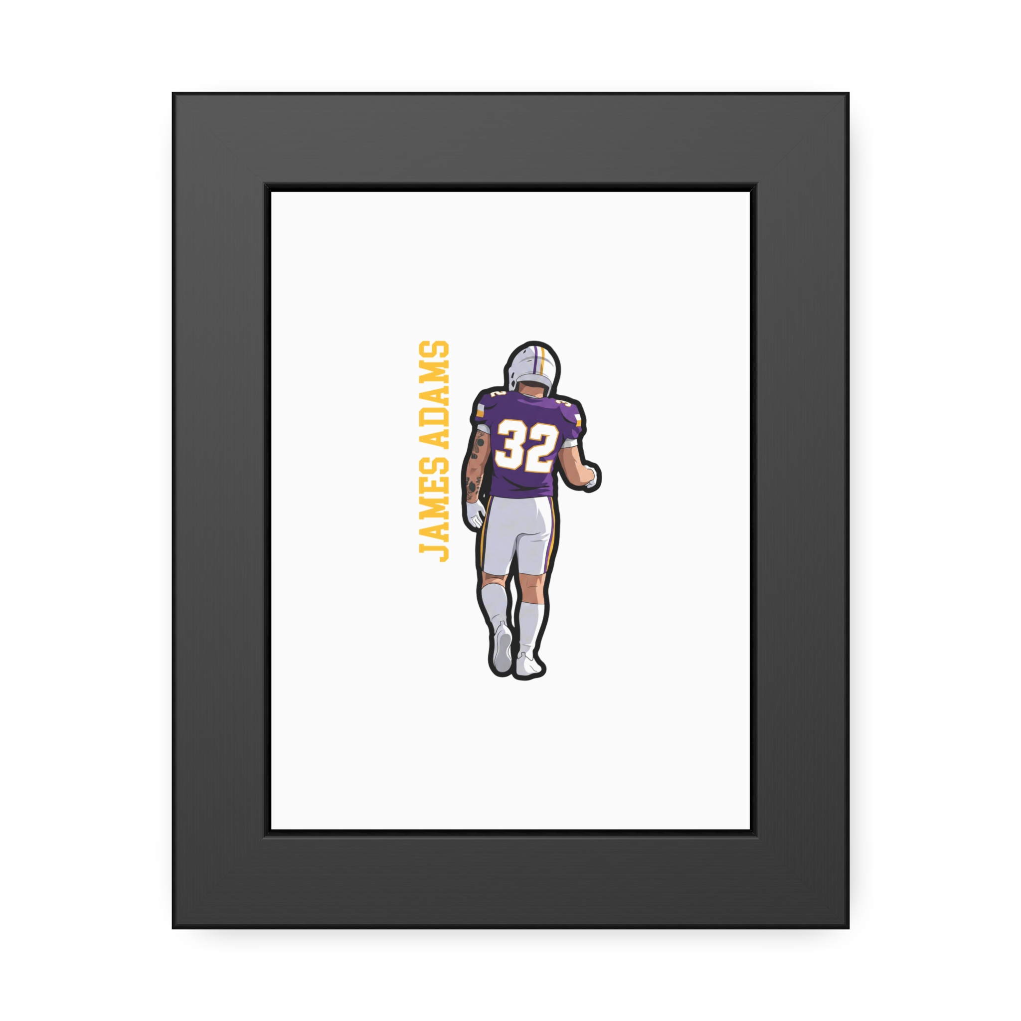 Framed Poster — character_name_vertical in Black