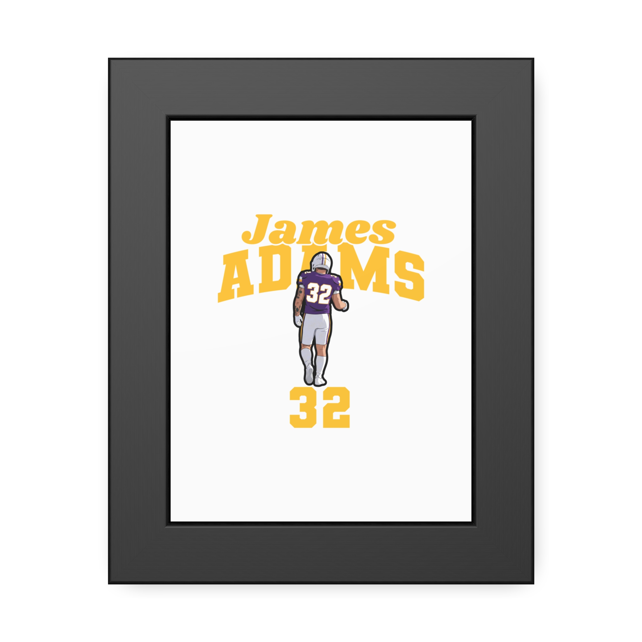 Framed Poster — character_signature_arch in Black