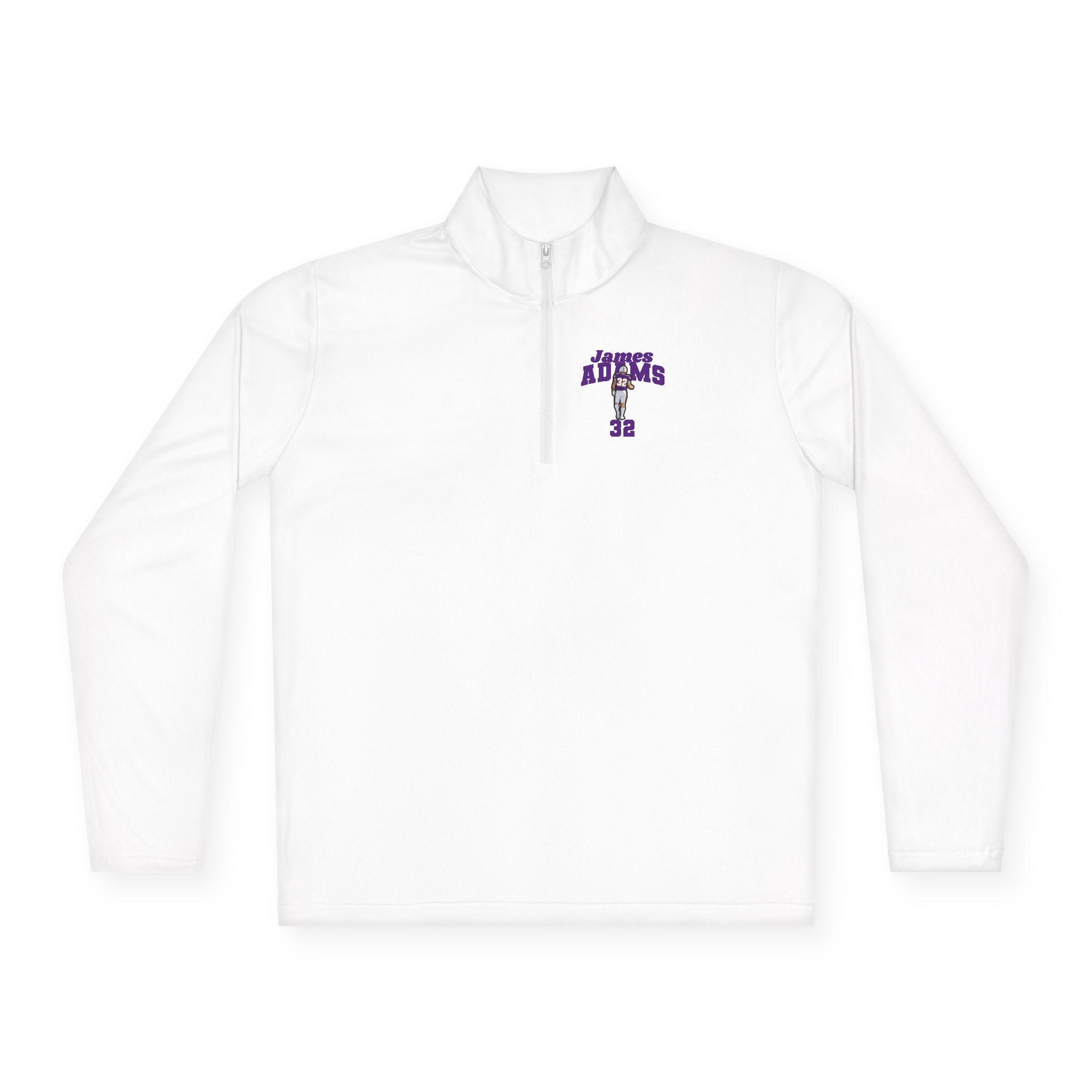 Q-Zip Pullover — character_signature_arch in White