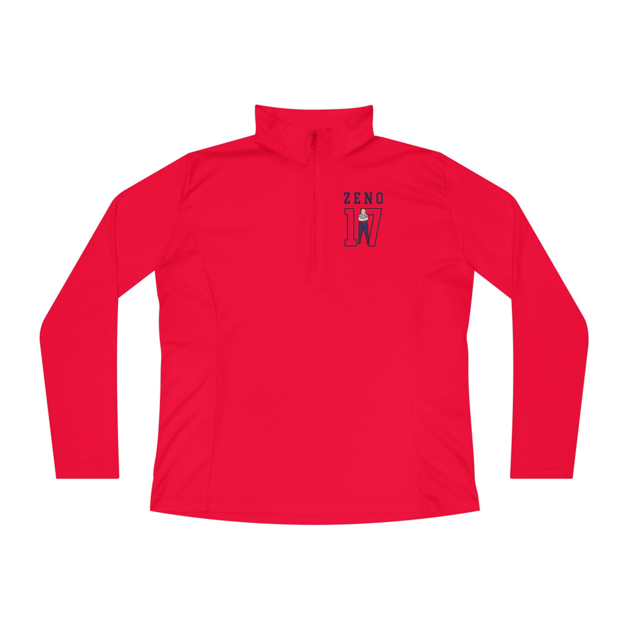 Women's Q-Zip Pullover — character_shirsey in Red