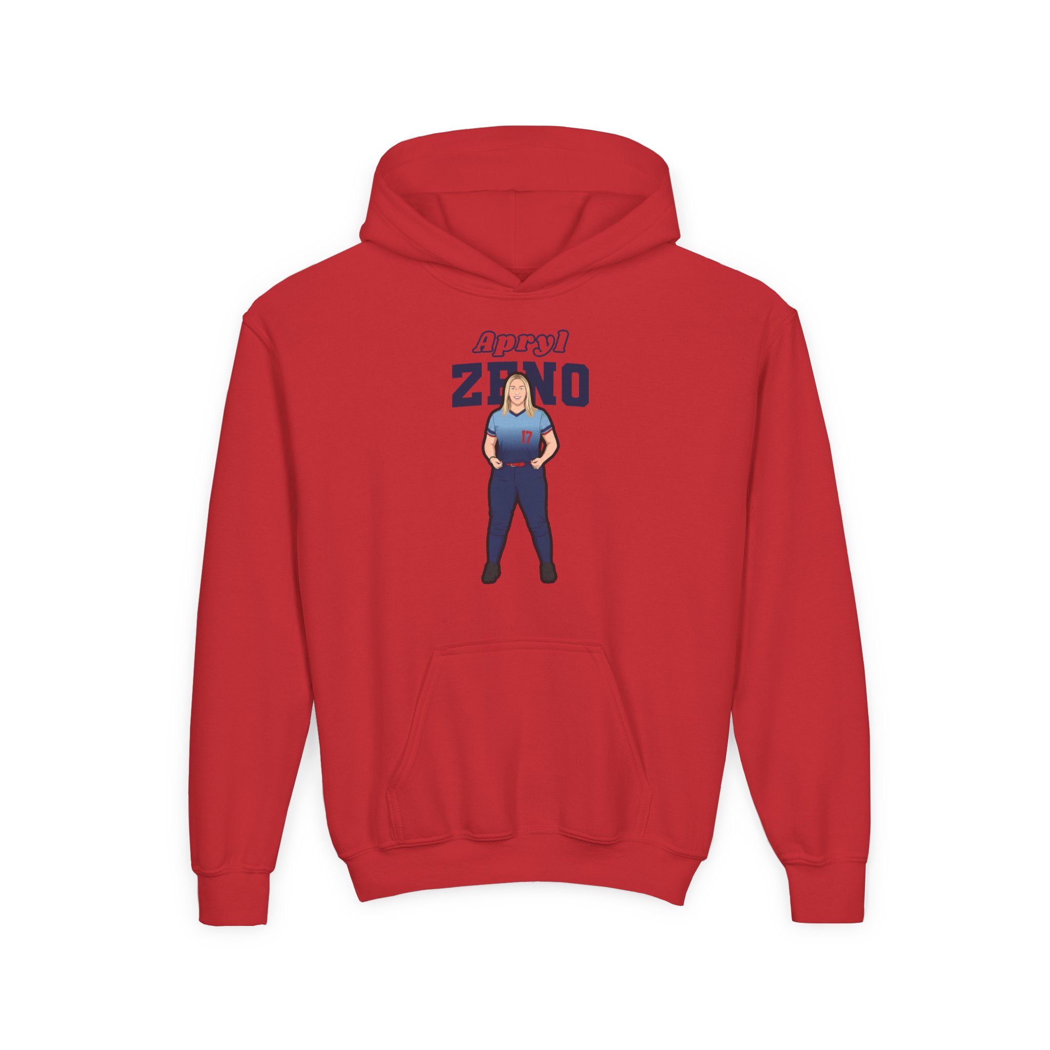 Youth Hoodie — character_name_arch in Red