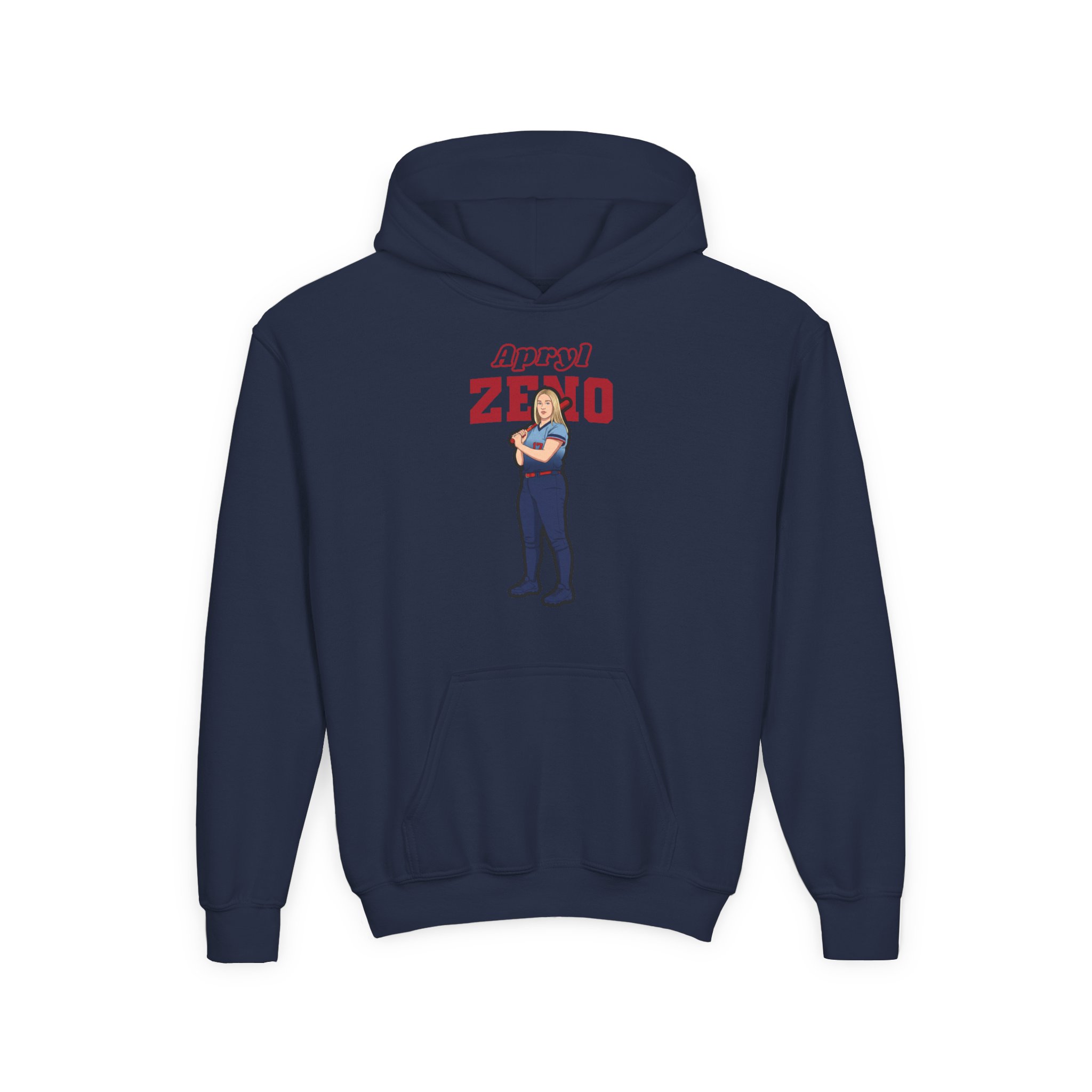Youth Hoodie — character_name_arch in Navy