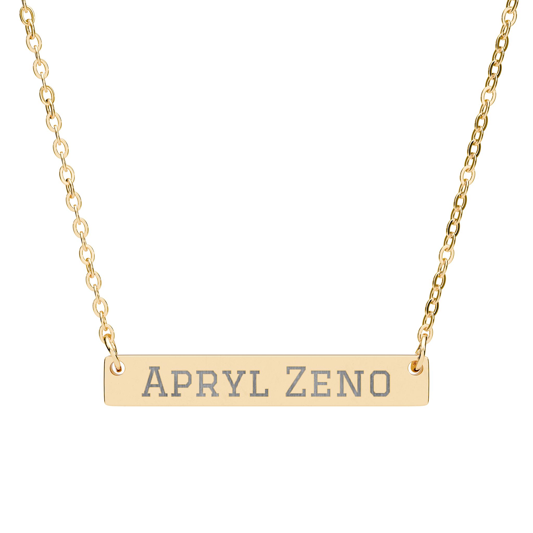 Engraved Bar Necklace — Classic in Gold