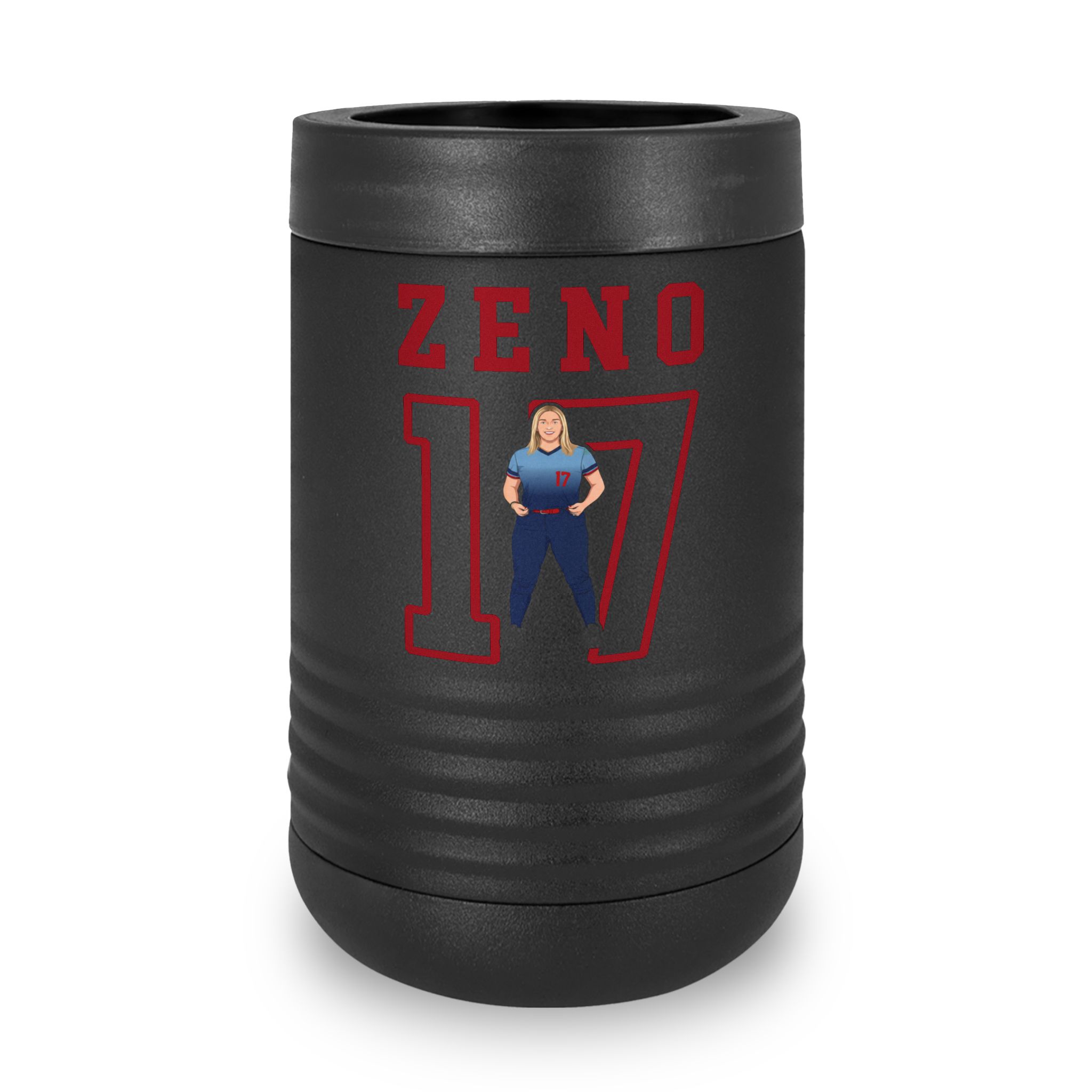 Stainless Can Cooler — character_shirsey in Black