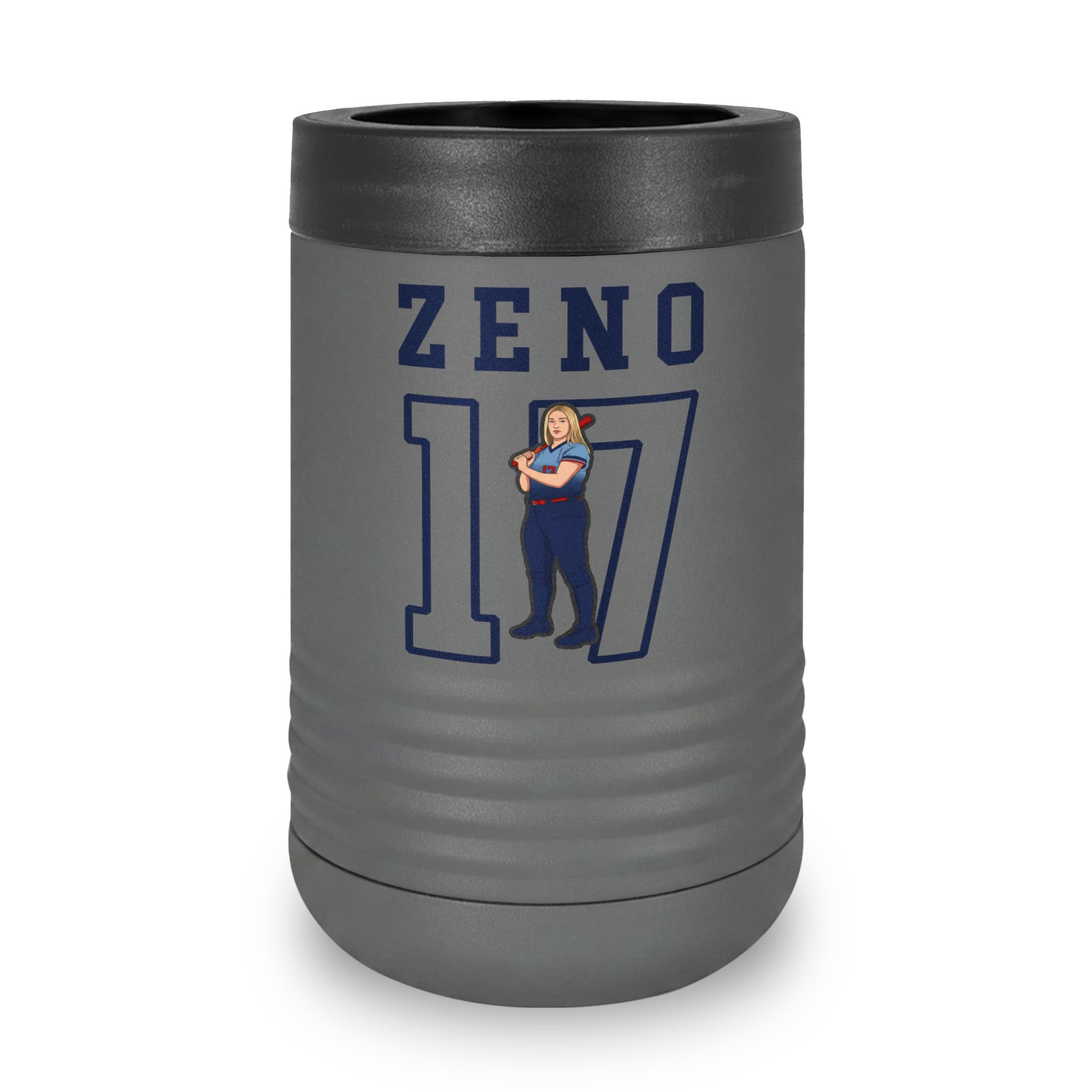 Stainless Can Cooler — character_shirsey in Grey