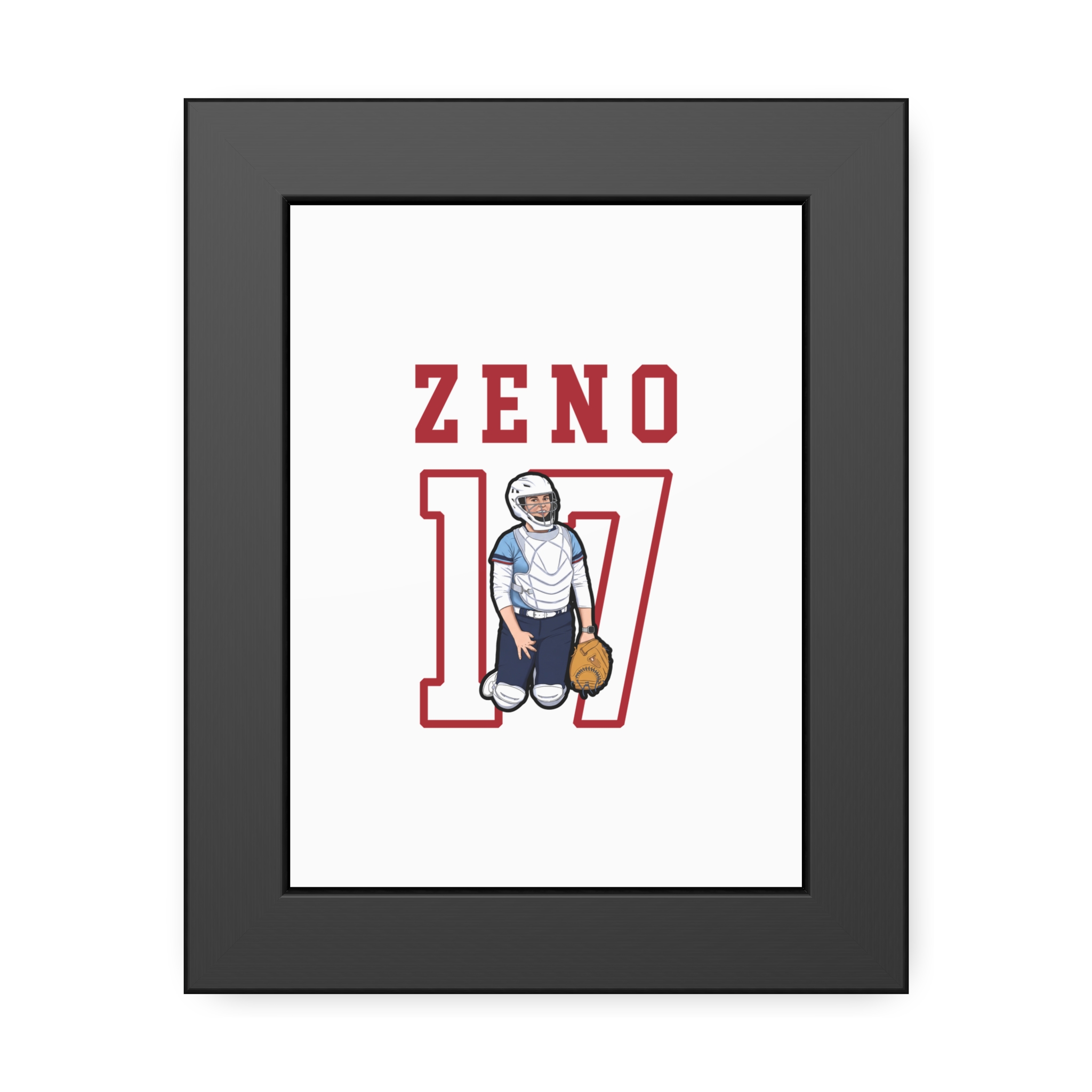 Framed Poster — character_shirsey in Black