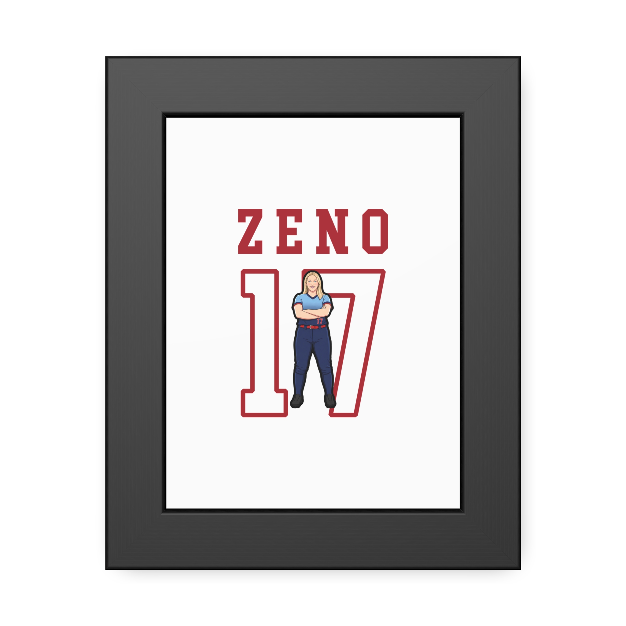Framed Poster — character_shirsey in Black