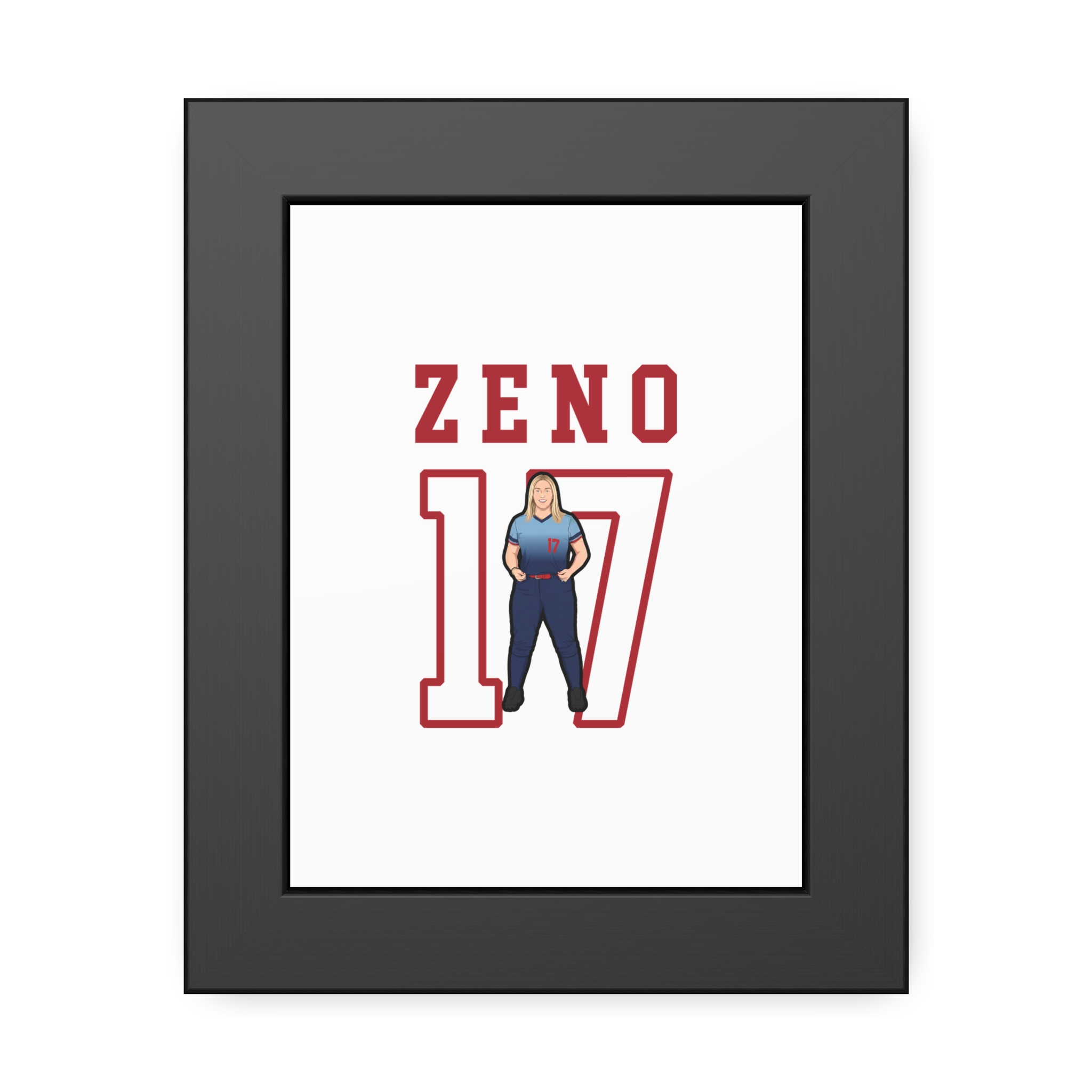 Framed Poster — character_shirsey in Black