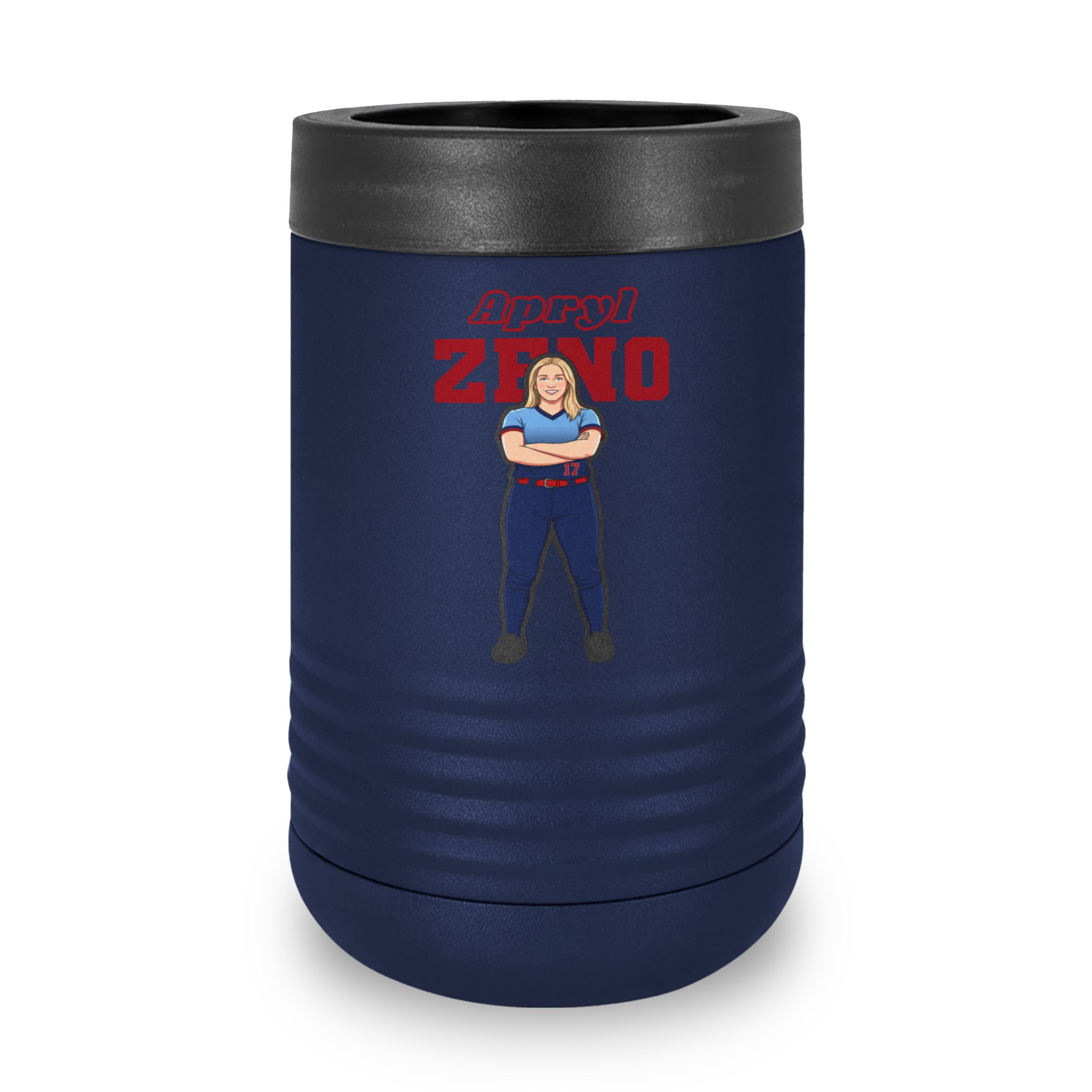 Stainless Can Cooler — character_name_arch in Navy