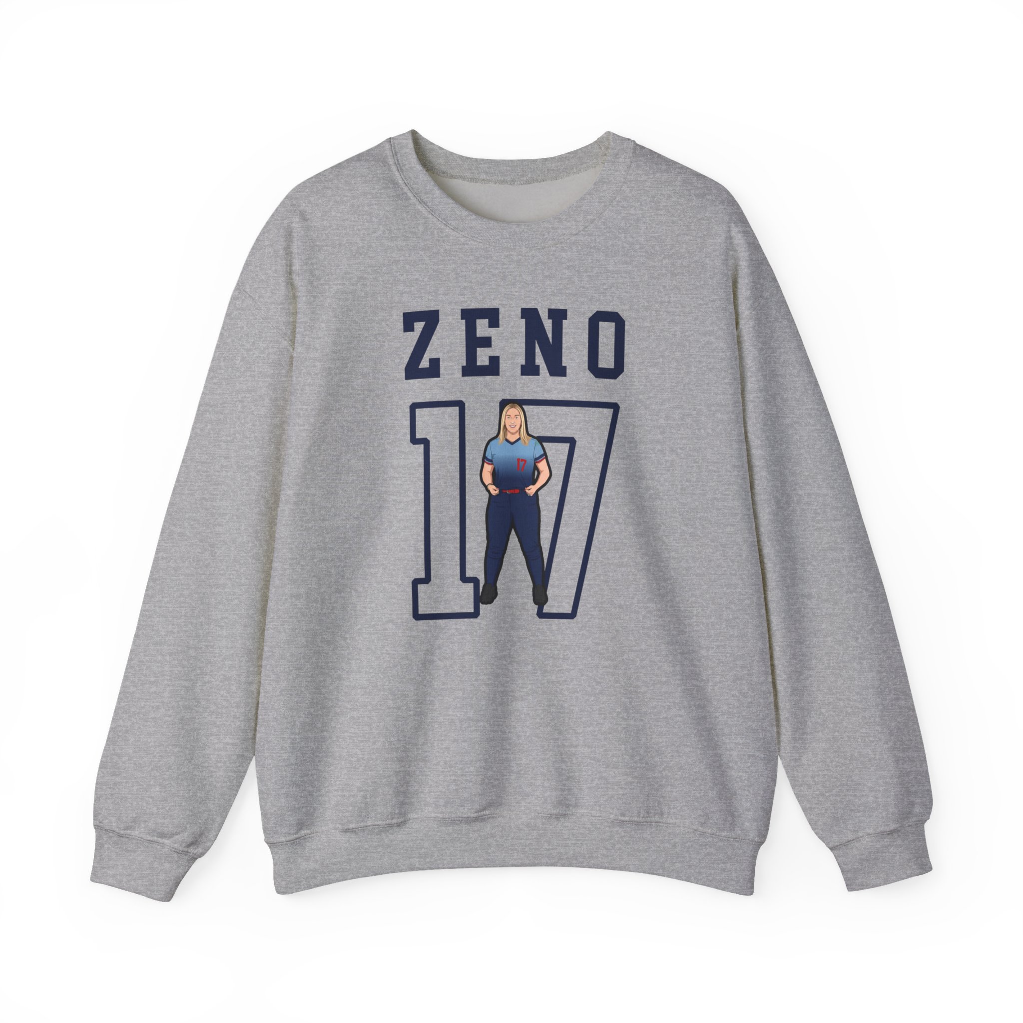 Crewneck Sweatshirt — character_shirsey in Grey