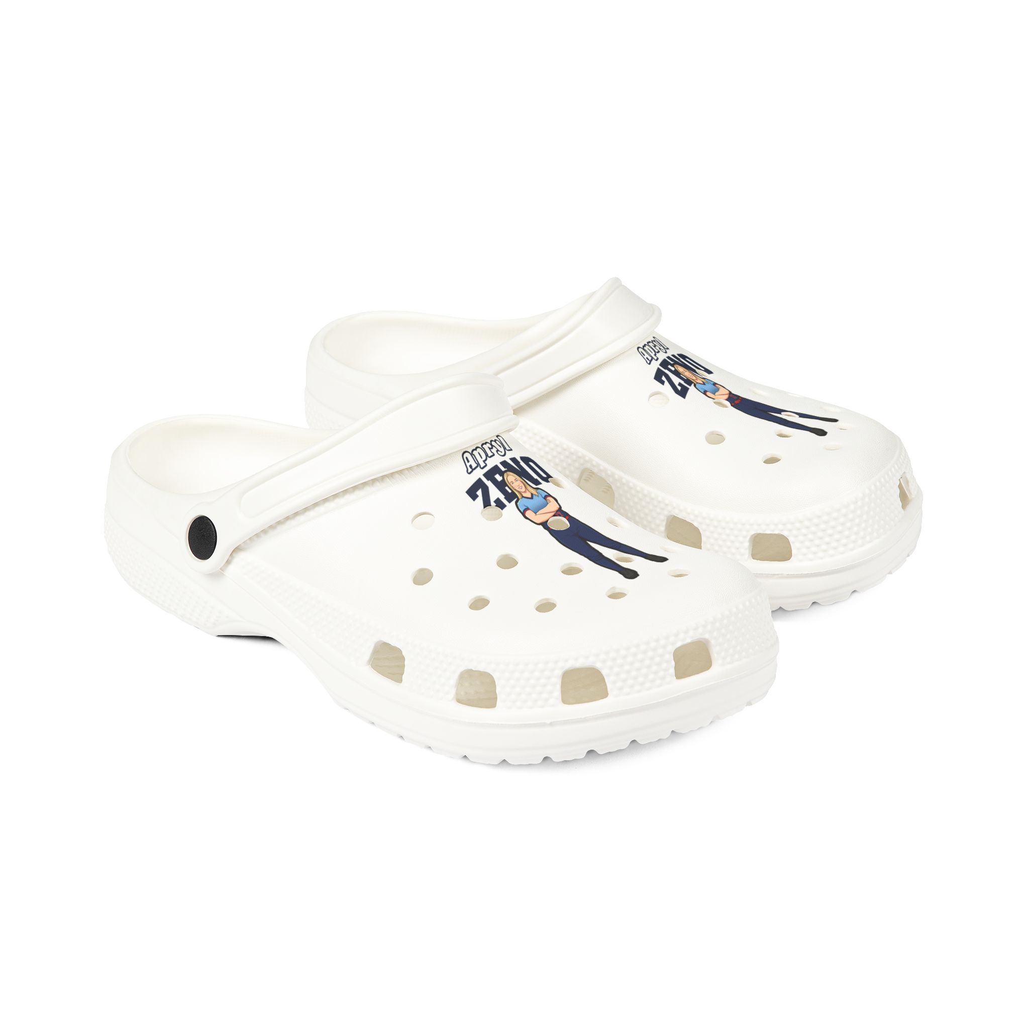 Rubber Clogs — character_name_arch in White