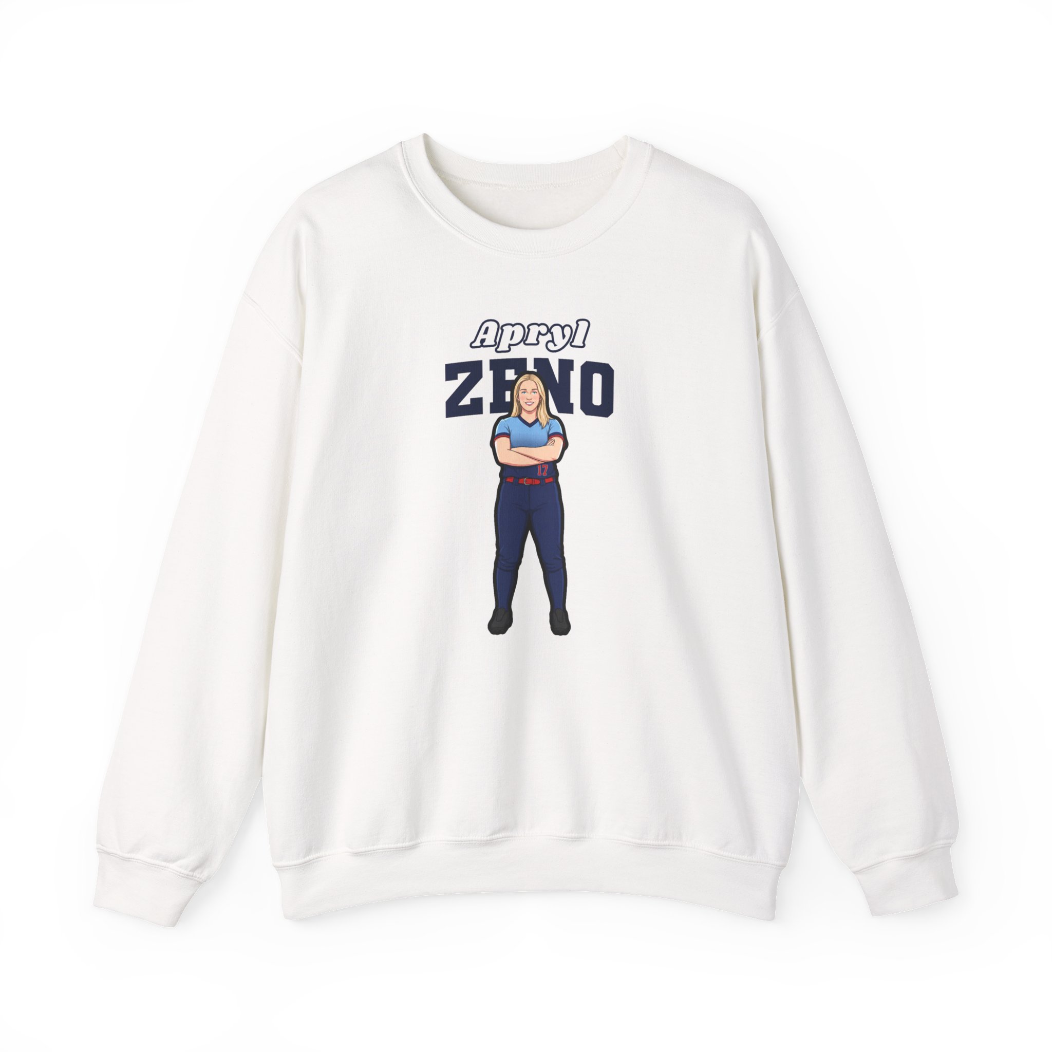 Crewneck Sweatshirt — character_name_arch in White
