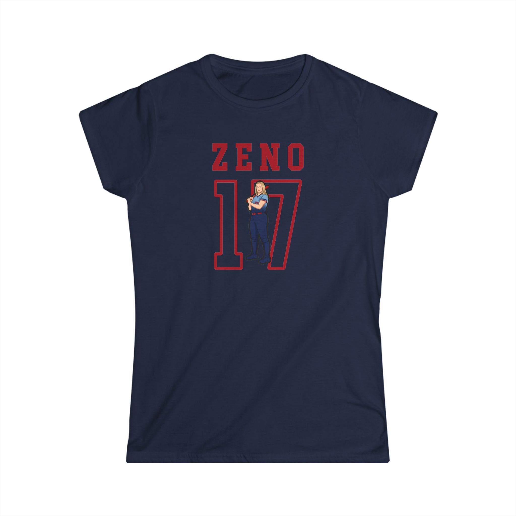 Women's Softstyle Tee — character_shirsey in Navy