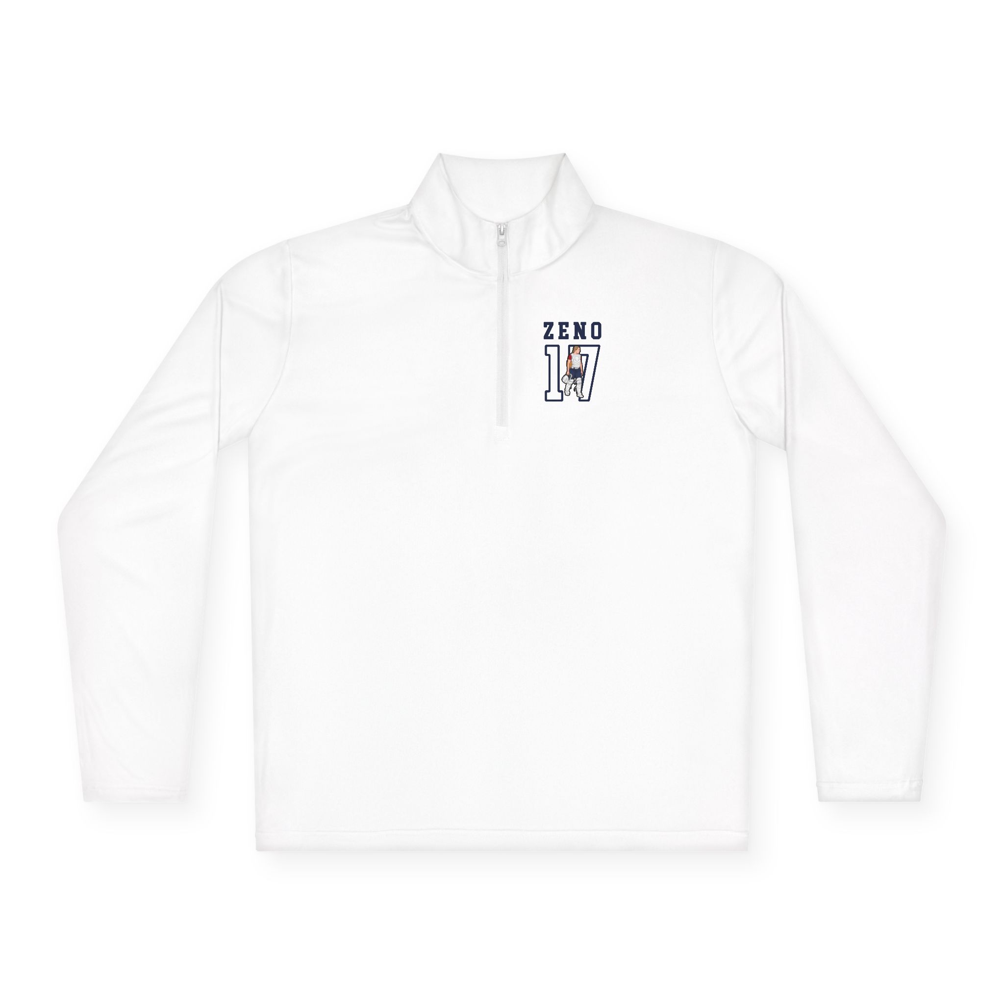 Q-Zip Pullover — character_shirsey in White