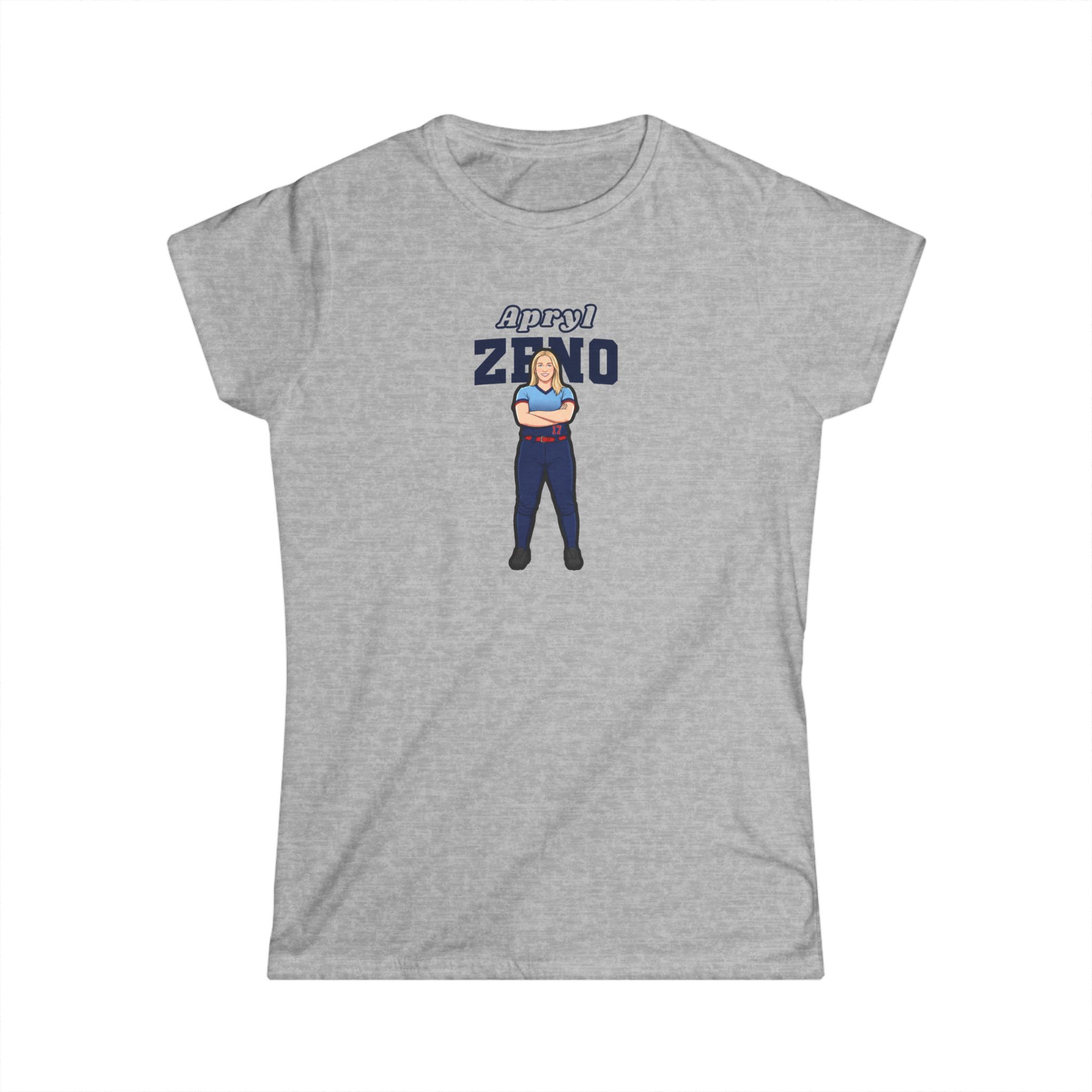 Women's Softstyle Tee — character_name_arch in Grey