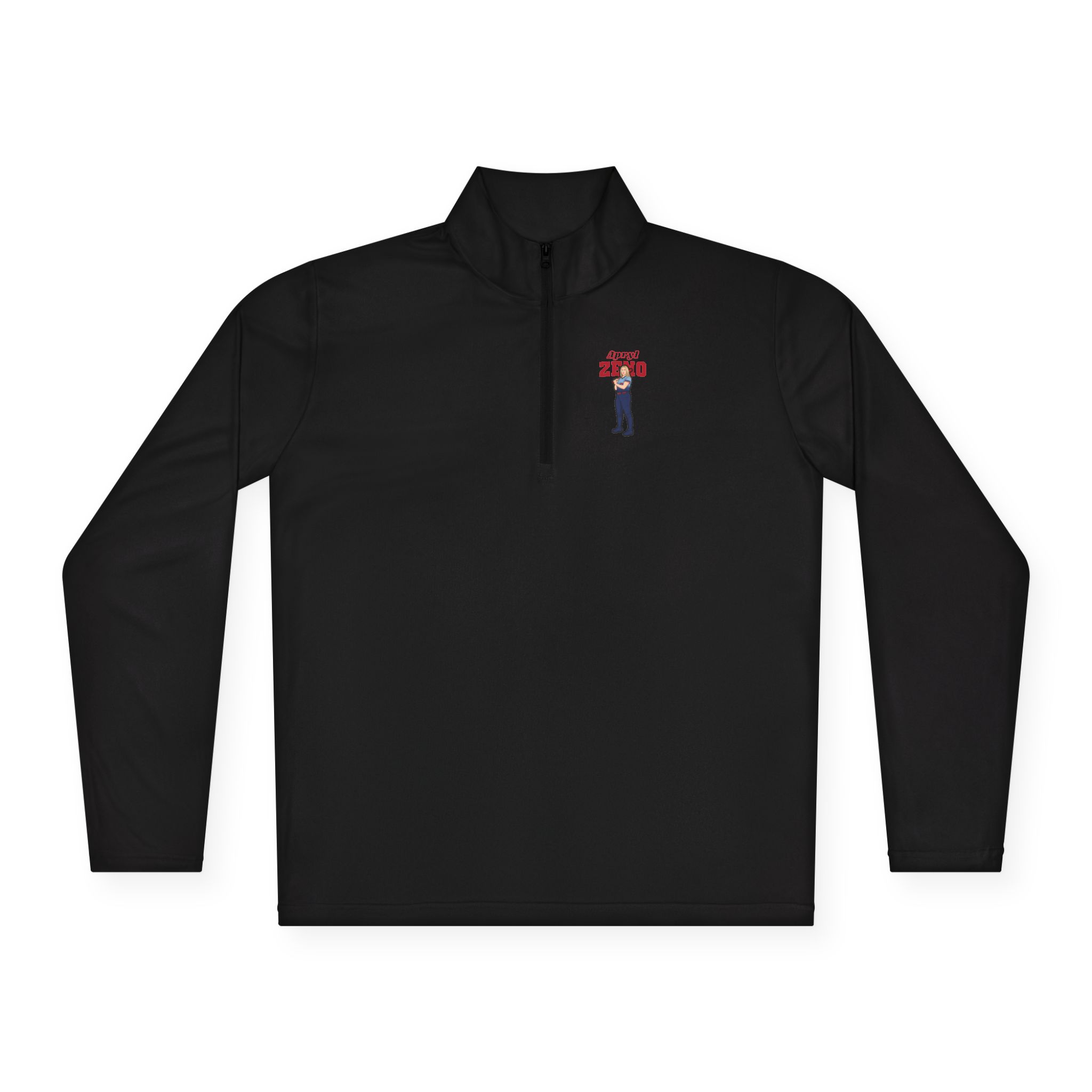Q-Zip Pullover — character_name_arch in Black