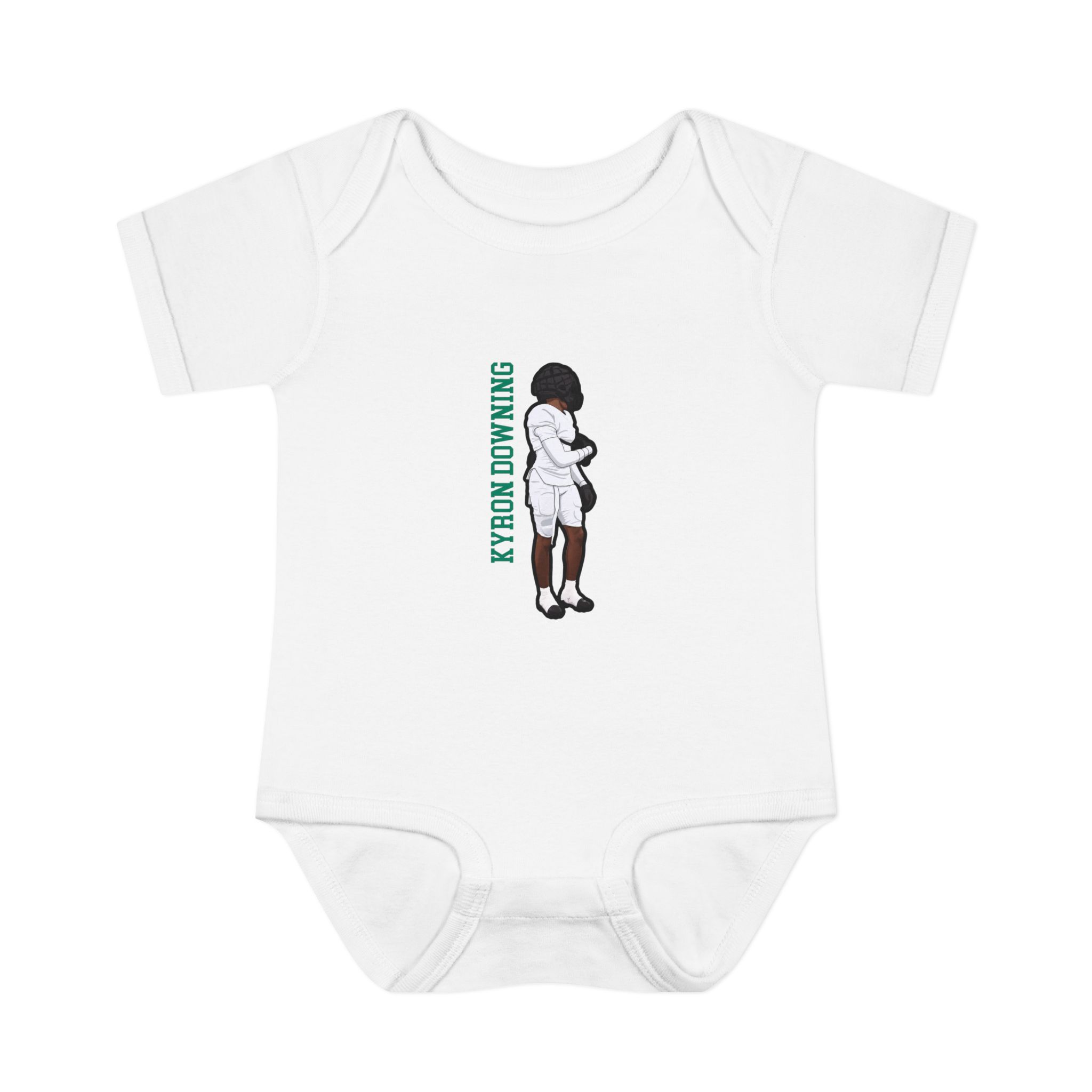 Baby Onesie — character_name_vertical in White