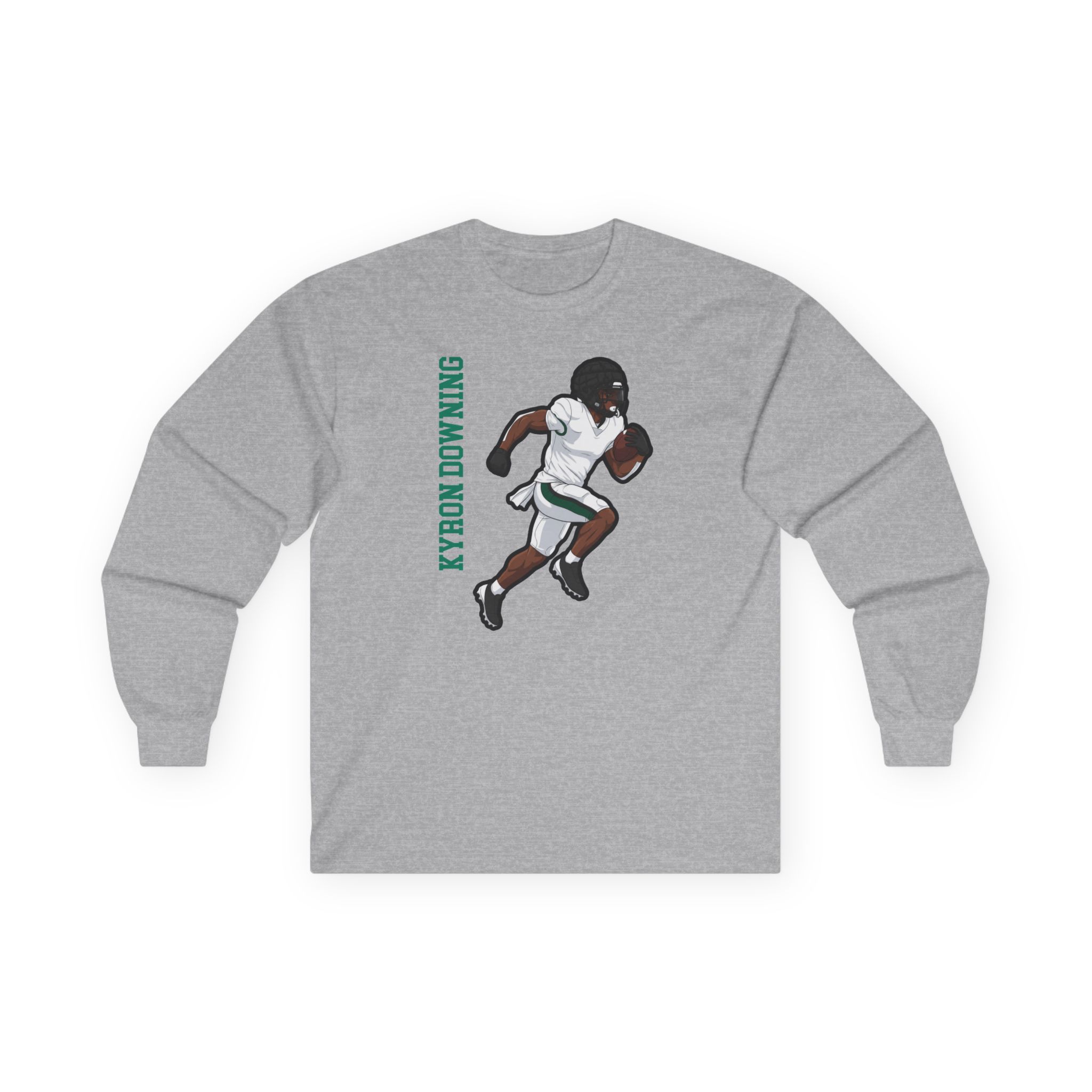 Long Sleeve Tee — character_name_vertical in Grey