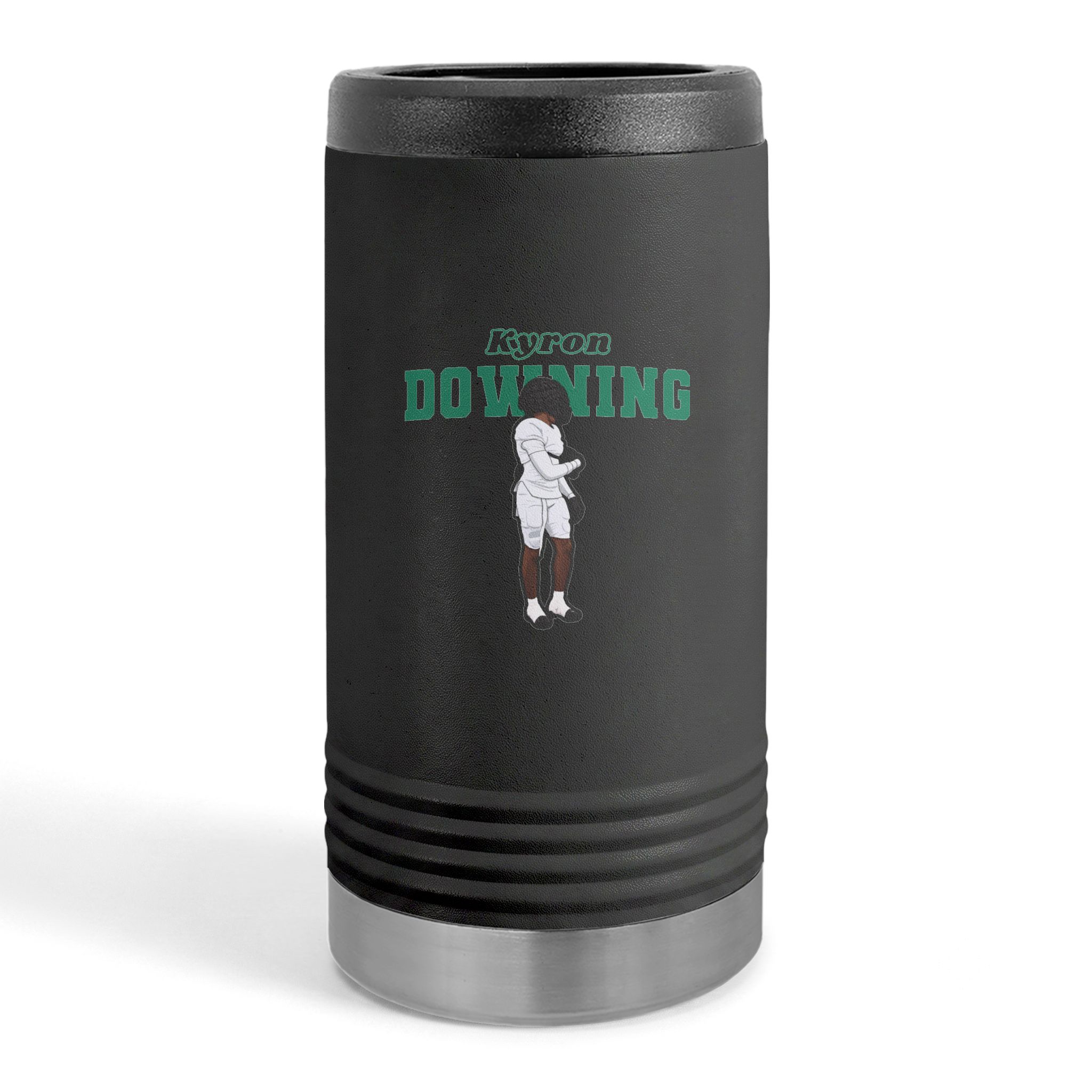 Slim Stainless Can Cooler — character_name_arch in Black