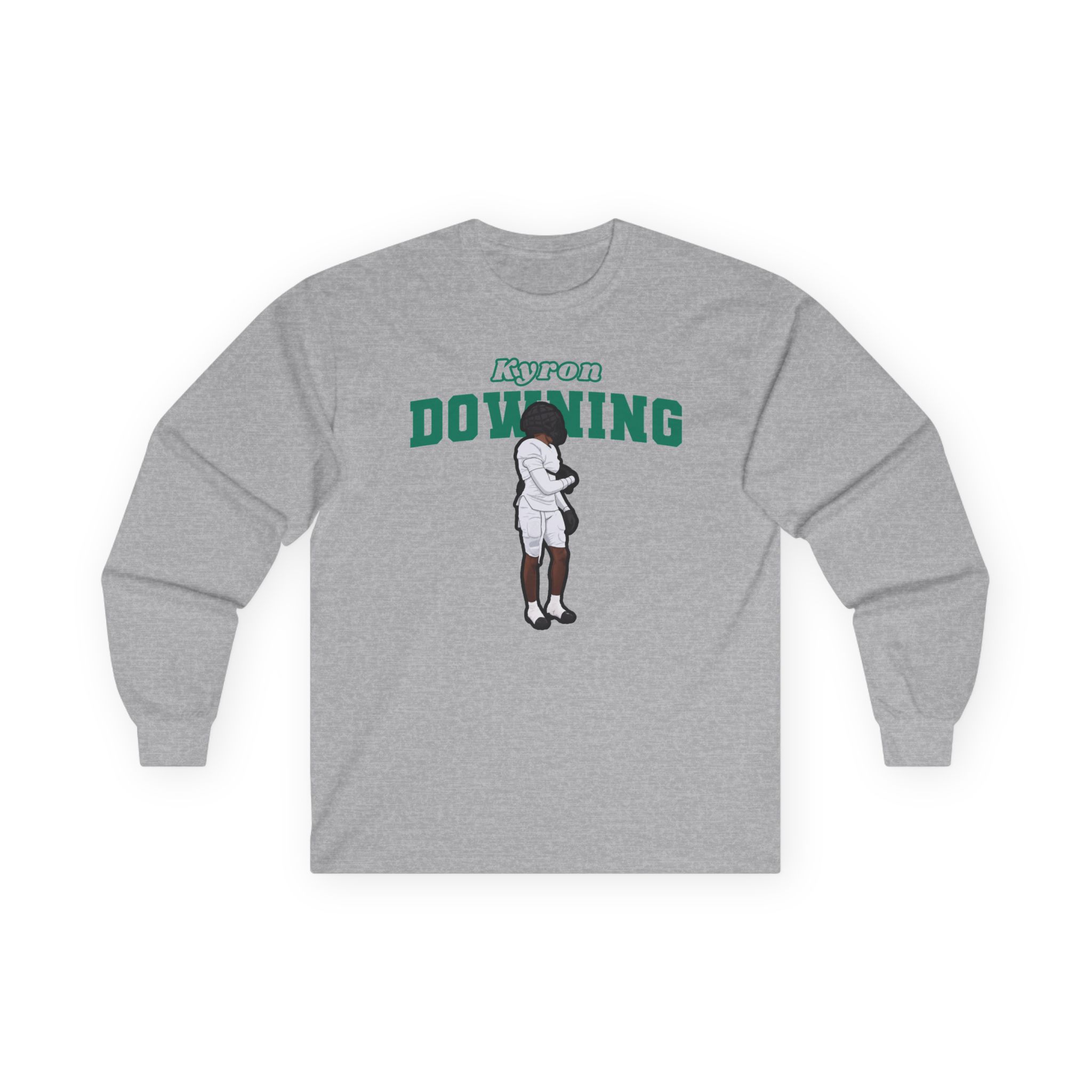 Long Sleeve Tee — character_name_arch in Grey
