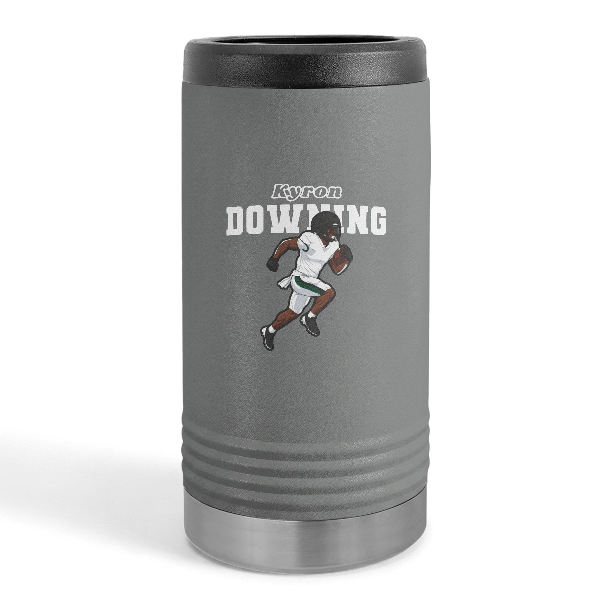 Slim Stainless Can Cooler — character_name_arch in Grey