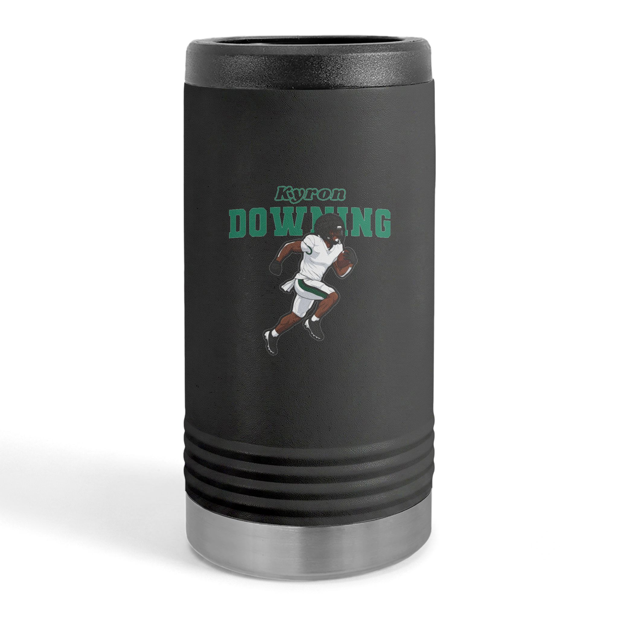 Slim Stainless Can Cooler — character_name_arch in Black
