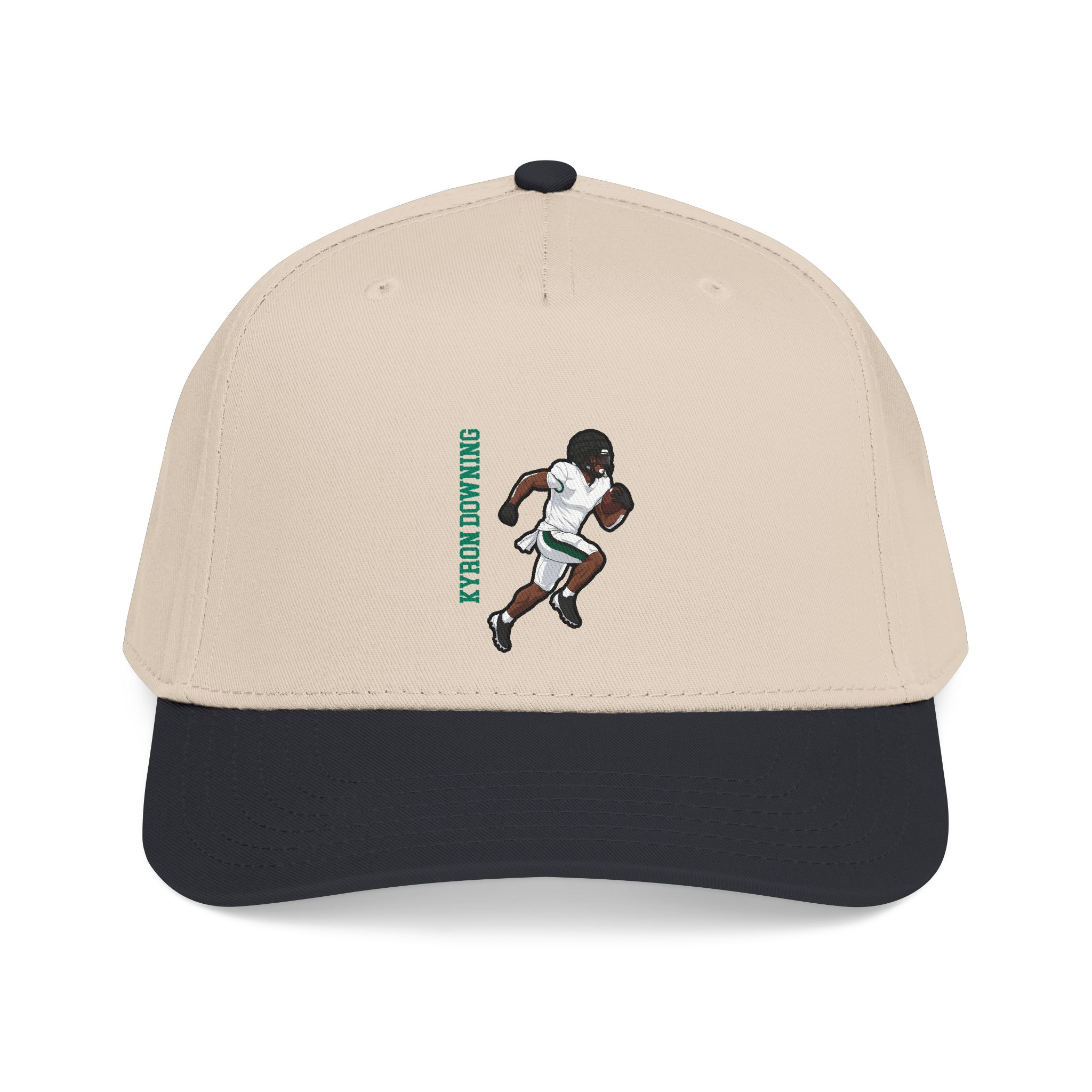 Baseball Cap — character_name_vertical in Black / Natural